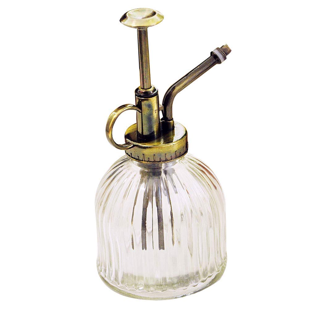 Vintage Plastic Flower Pot & Mist Spray Water Bottle - Retro Plant Mister Watering Can for Indoor Plants, Garden, Desk Decor | Perfect for Succulents, Herbs & Home Decor