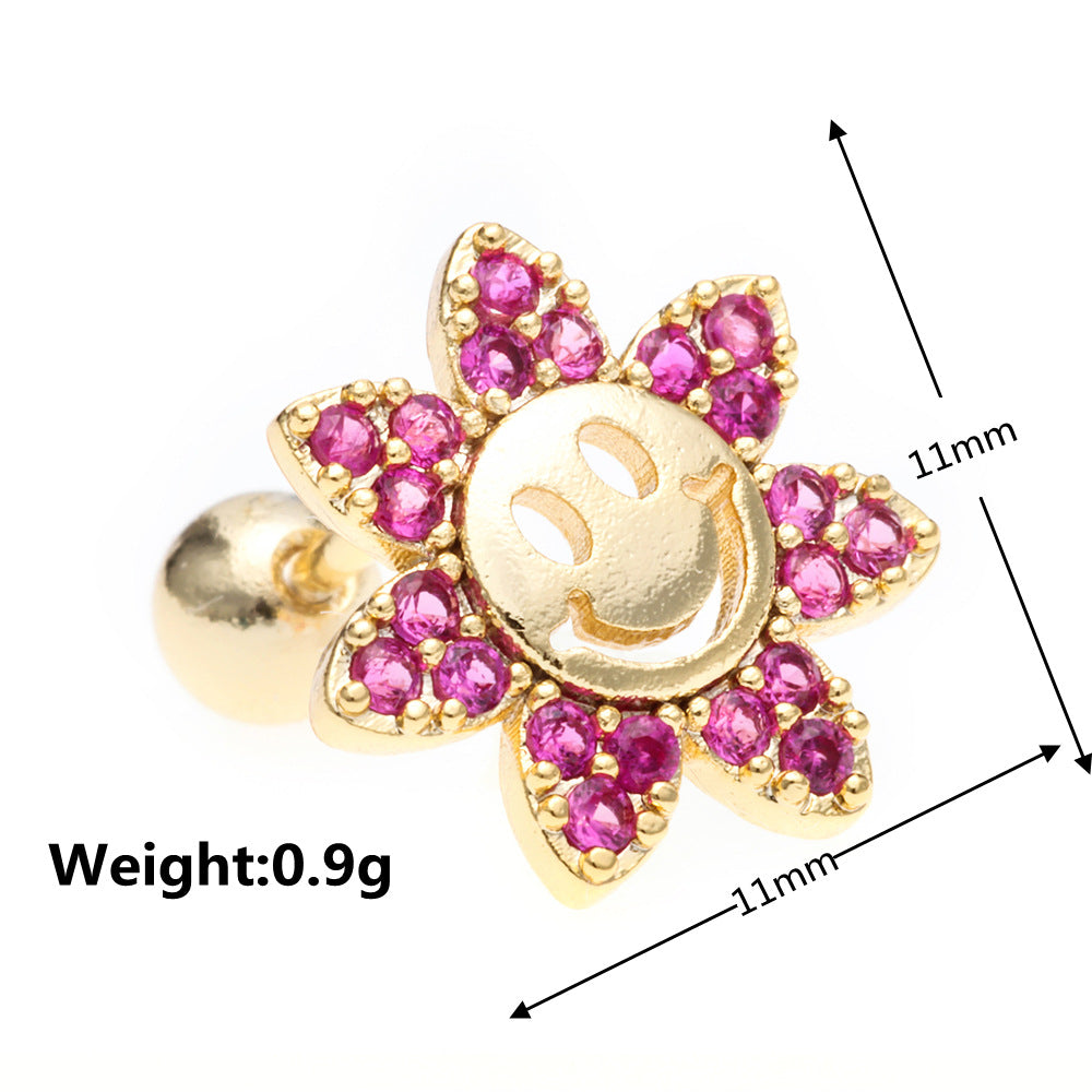 20G Cartilage Flower Stud Earrings for Conch, Daith & Helix Piercings | Hypoallergenic Stainless Steel Body Jewelry | Perfect for Everyday Wear & Special Occasions