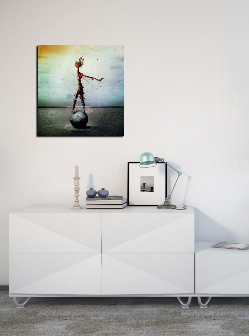 Cortesi Home 'Blood' Canvas Wall Art 40x40 - Modern Decor for Living Room