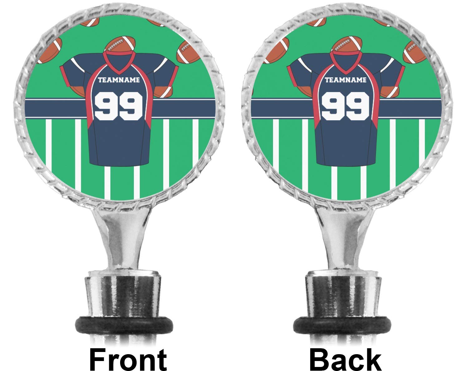 Custom Football Jersey Wine Bottle Stopper - Personalized Sports Fan Gift for Wine Lovers - Perfect for Tailgating, Game Day Parties & Home Bars