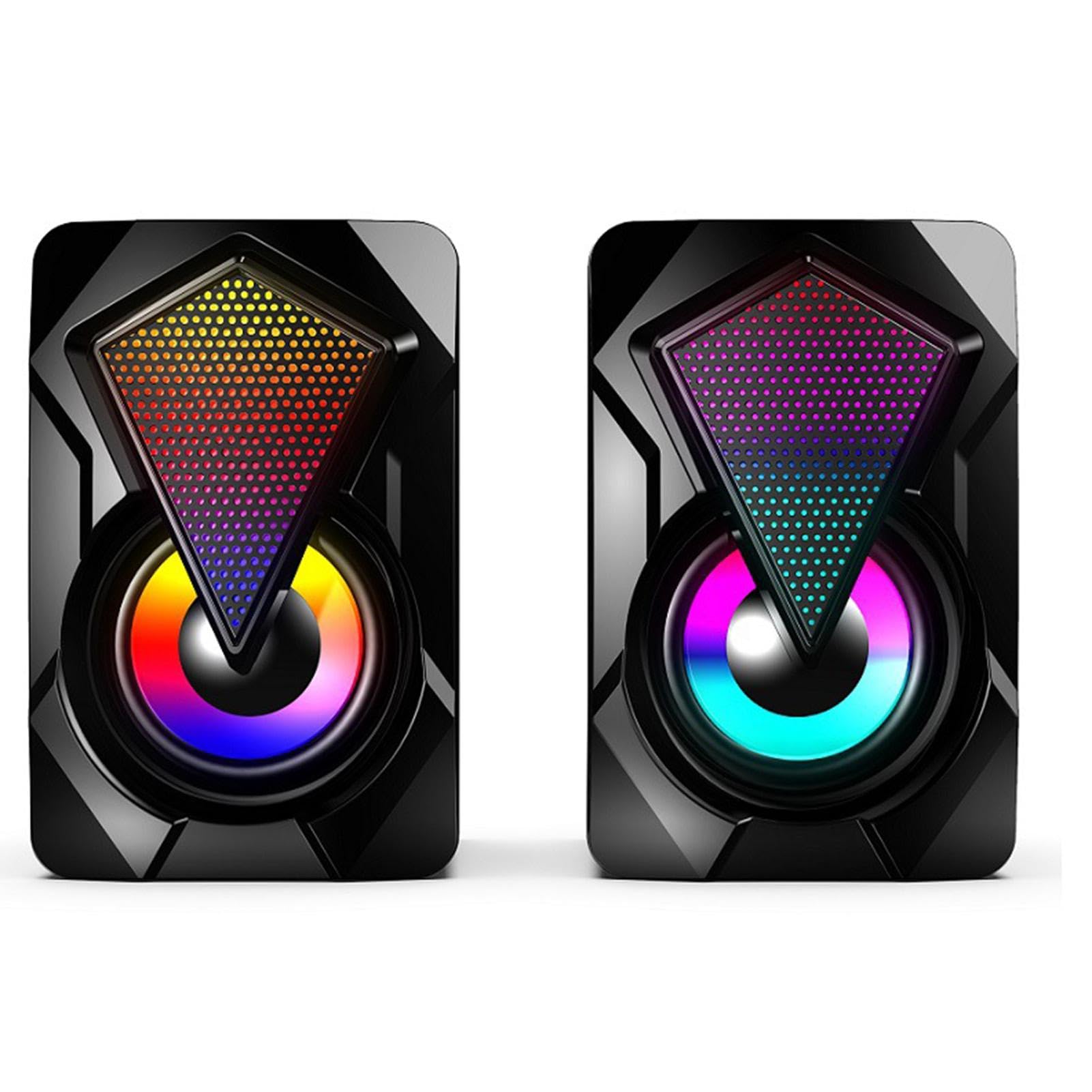 RGB USB Powered PC Speakers with Subwoofer, Plug and Play Desktop Speakers for Clear Sound, Gaming, and Home Office Setup