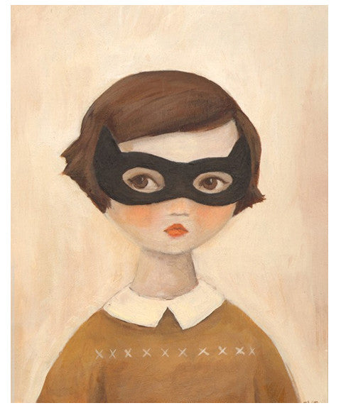 Black Apple Mysterious Girl Art Print - Unique Wall Decor for Home, Office & Gifts