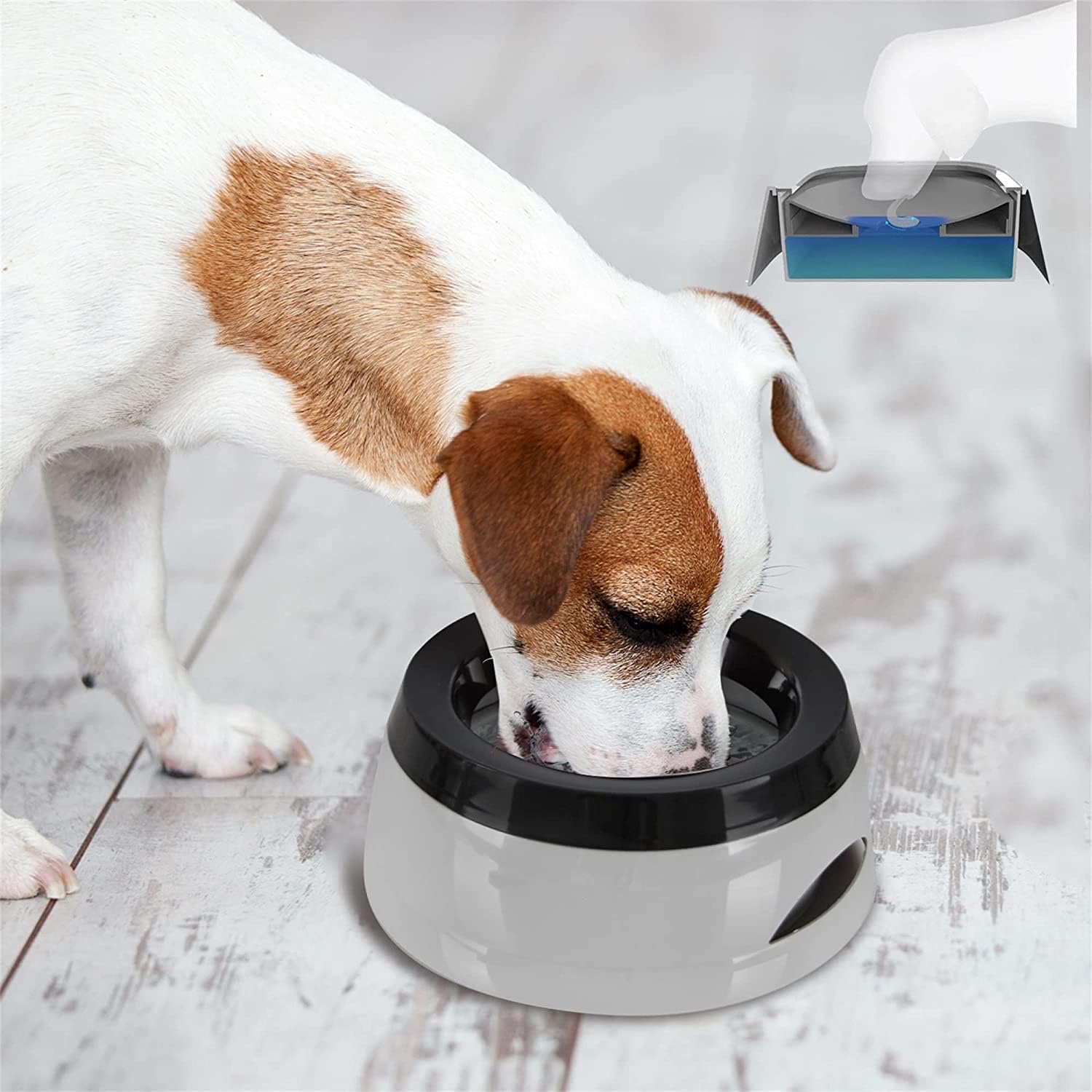 No Spill Dog Water Bowl - 25oz/750ml Spill-Proof Pet Water Dispenser with Slow Feeder Design for Dogs & Cats - Perfect for Travel, Home, and Outdoor Use