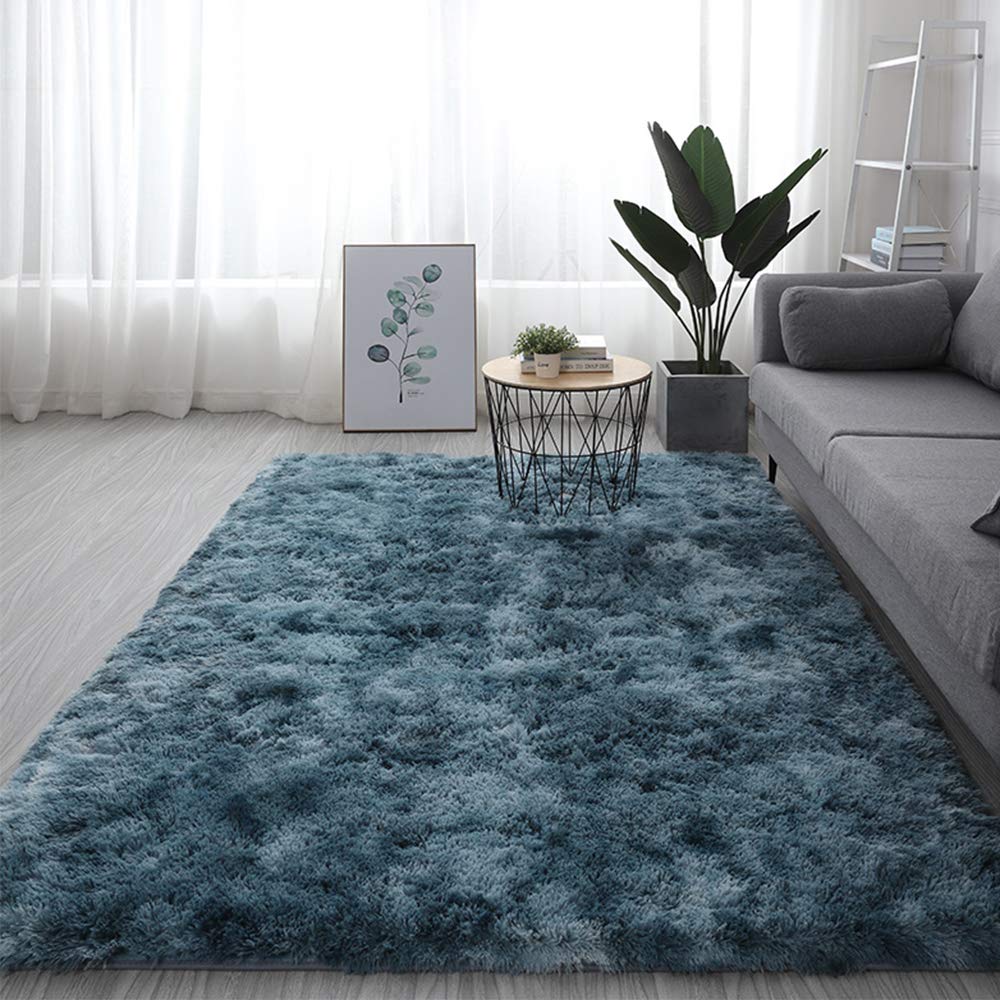 Ultra Soft Fluffy Shaggy Area Rug - Rectangle Plush Carpet for Bedroom, Living Room & Kids Room | Home Decor Floor Mat (Blue, 200x250cm) - Perfect for Cozy Home Comfort & Stylish Interior Design