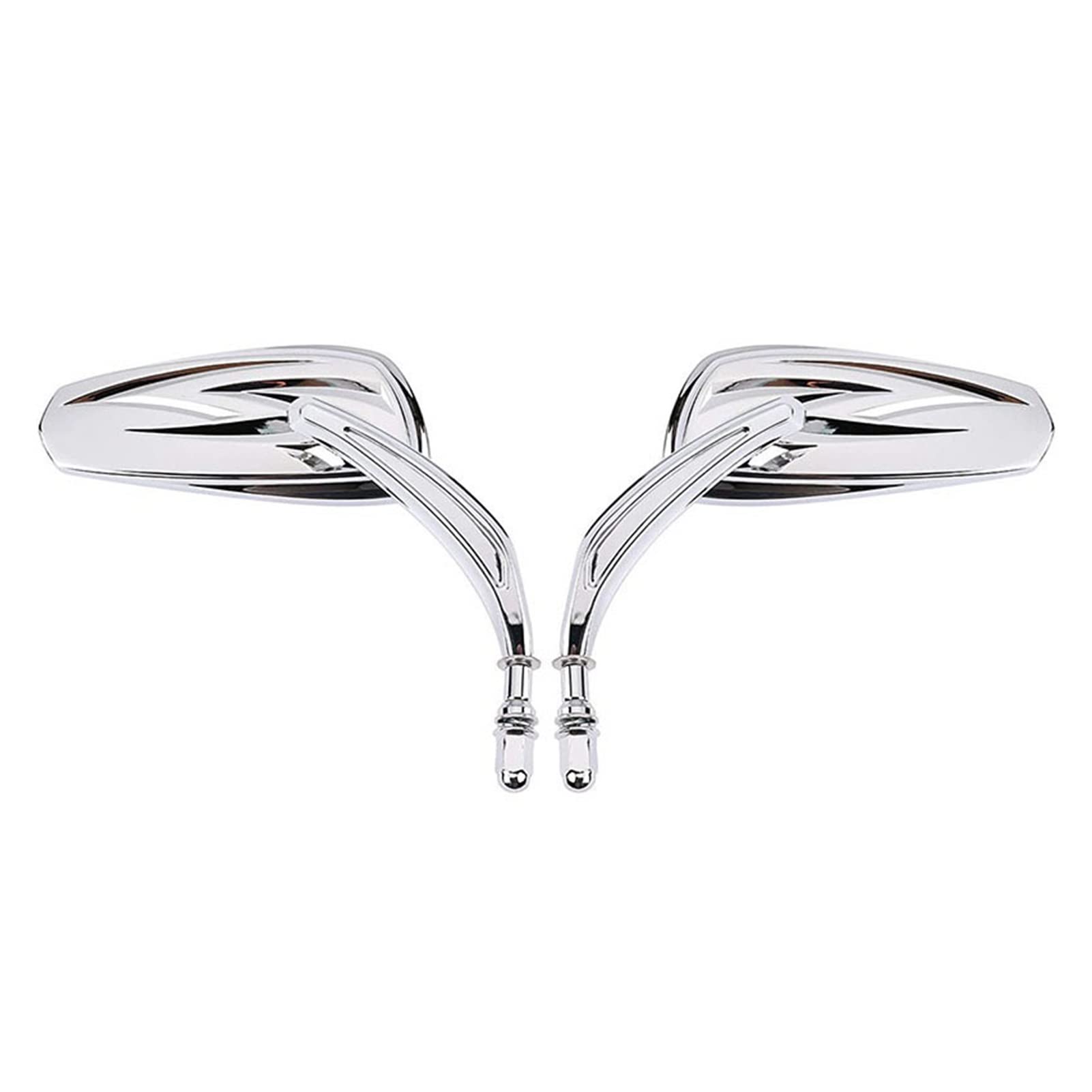SAXTZDS Chrome/Black Motorcycle Side Mirrors for Harley Davidson Softail FXST Glide Electra Road Custom Dyna Touring - Silver | Durable & Stylish Replacement Mirrors for Enhanced Safety & Visibility on Road Trips