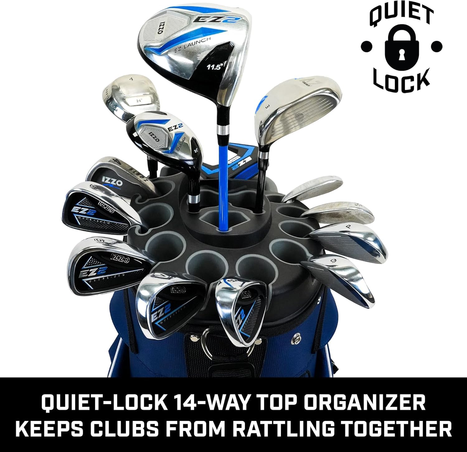 Izzo Vault Bag - Premium Golf Stand Bag with 14-Way Divider & Comfortable Dual Strap - Perfect for Golfers, Travel & Outdoor Sports
