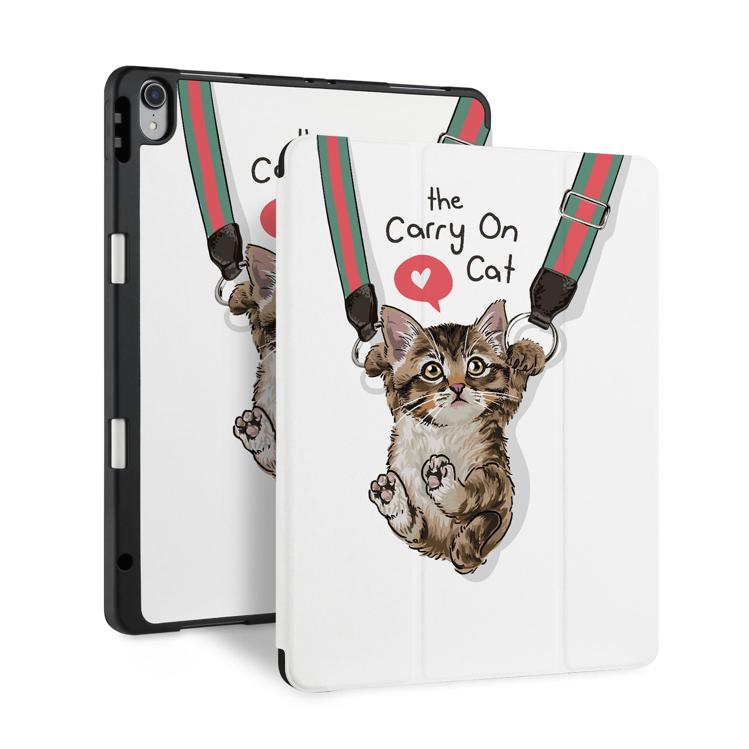 Premium iPad Trifold Case with Cute Cat Design - Slim Protective Cover for iPad Air/Pro (6th/5th/4th/3rd Gen) | Perfect for Work, School & Travel Accessories