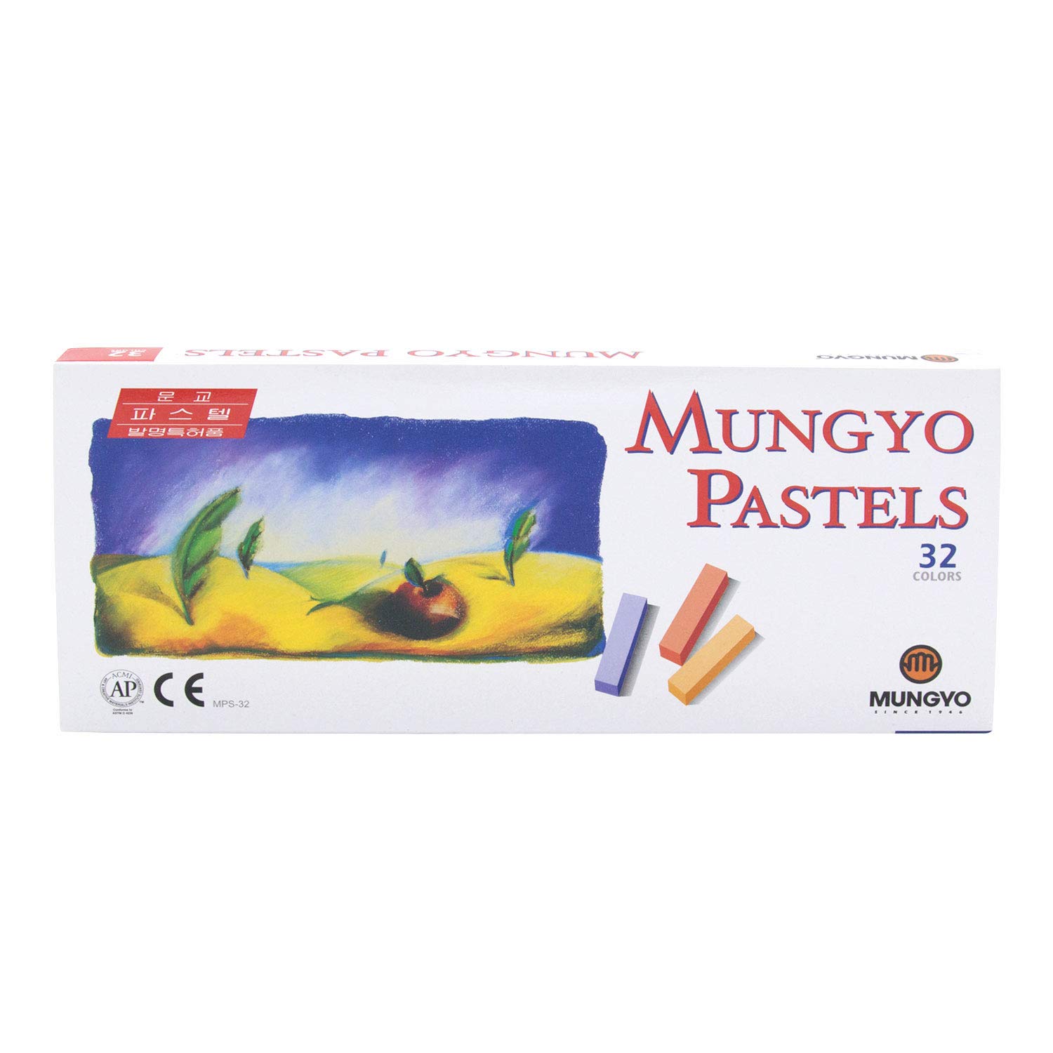 Non-Toxic MUNGYO Square Chalk Soft Pastel Set - 32 Vibrant Colors for Artists, Students & DIY Craft Projects - Perfect for Drawing, Sketching & Classroom Use