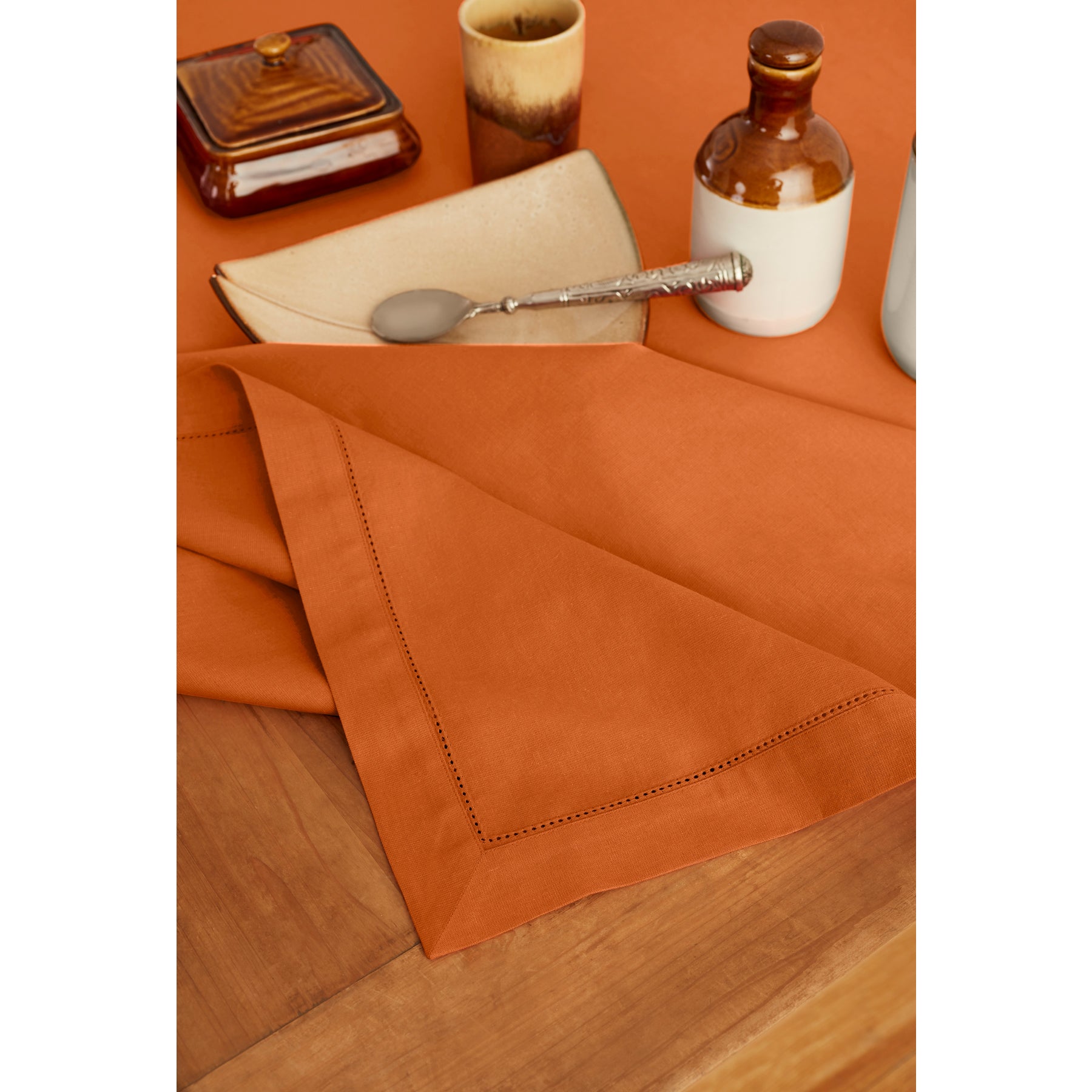 Premium Cotton Linen Hemstitch Tablecloth - Elegant Dining Table Cover for Home Decor, Parties & Special Occasions