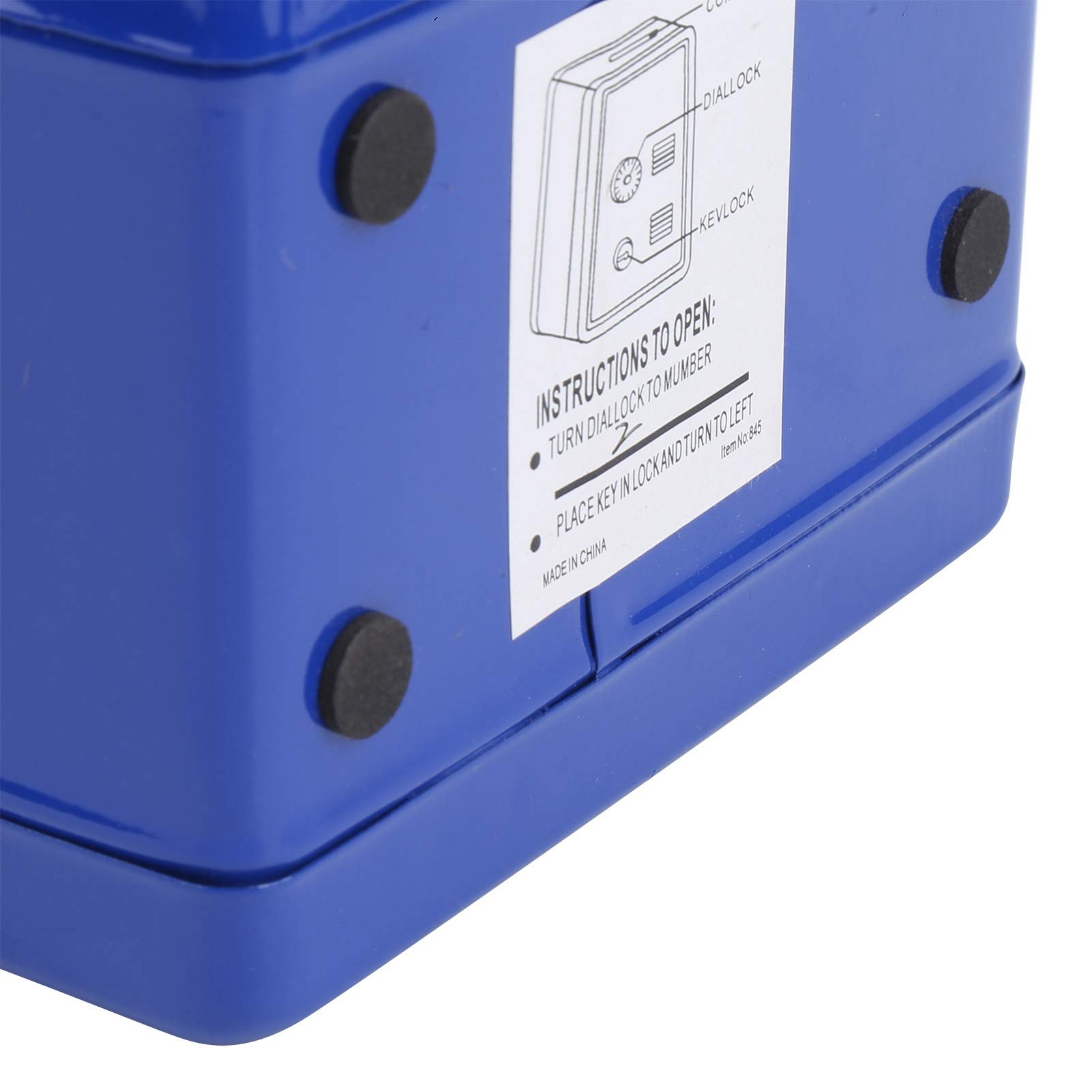Kids Lock Box - Metal Mini Money Box & Piggy Bank with Key Lock for Home, Savings, and Allowance (Blue) - Perfect for Teaching Children Money Management & Safe Storage