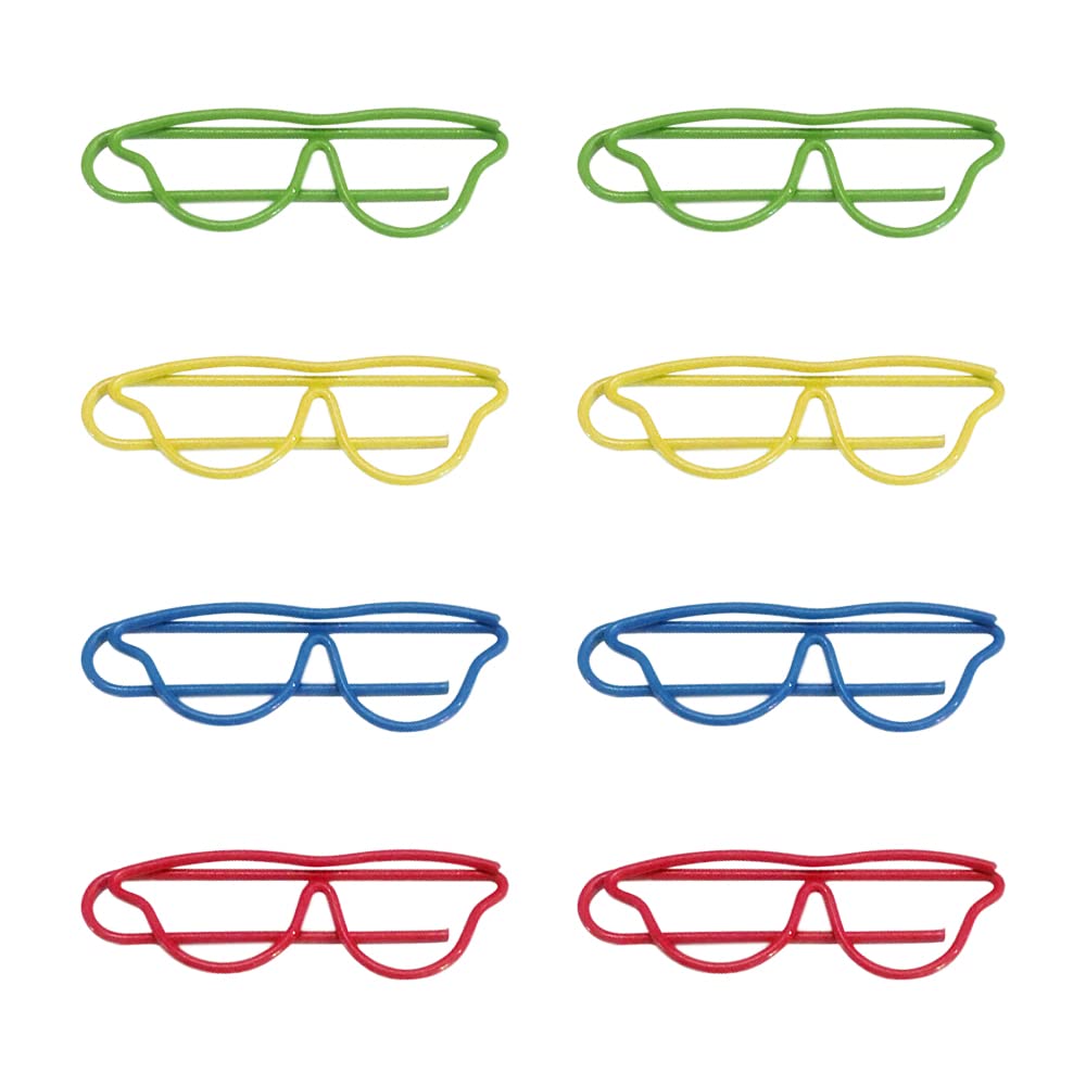 Muka 100 PCS Cute Glasses-Shaped Paper Clips - 1.8