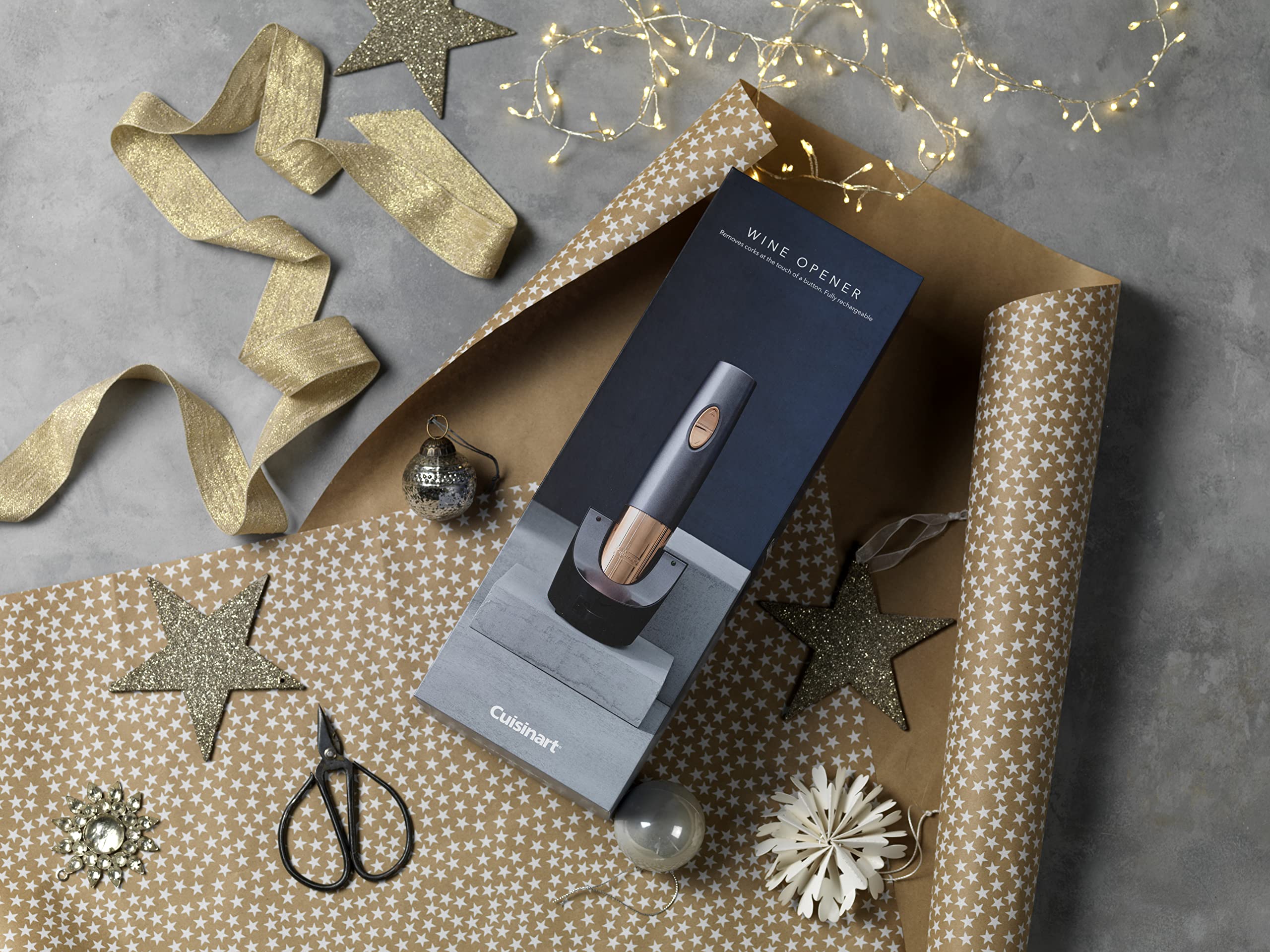 Cuisinart Rechargeable Automatic Wine Opener with Vacuum Sealer - Electric Corkscrew Bottle Opener with Foil Cutter | 8-Hour Battery Life for 80 Bottles | Perfect Gift for Wine Lovers | Ideal for Dinner Parties, Weddings & Home Bars