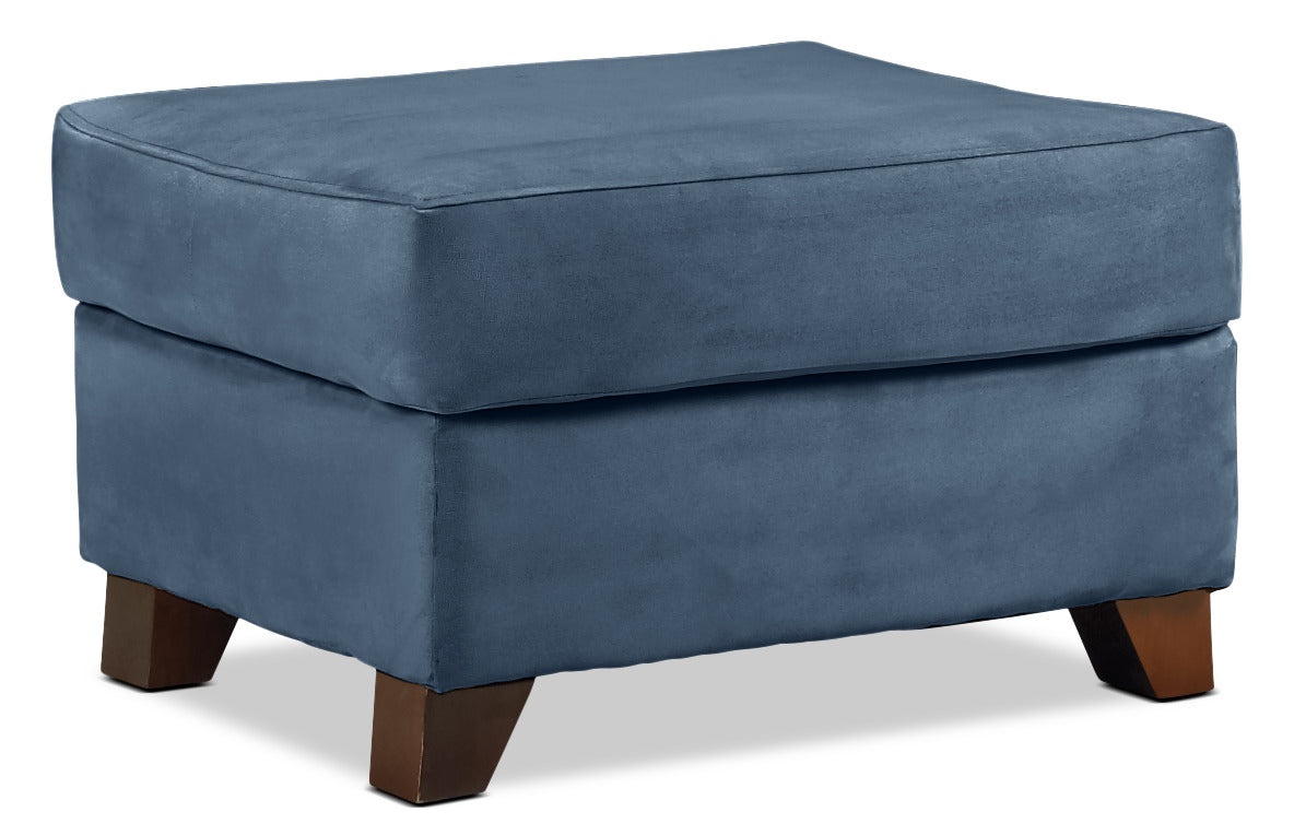Cobalt Blue Ottoman Stool - Modern Tufted Storage Bench for Living Room, Bedroom & Entryway - Versatile Footrest & Seating Solution