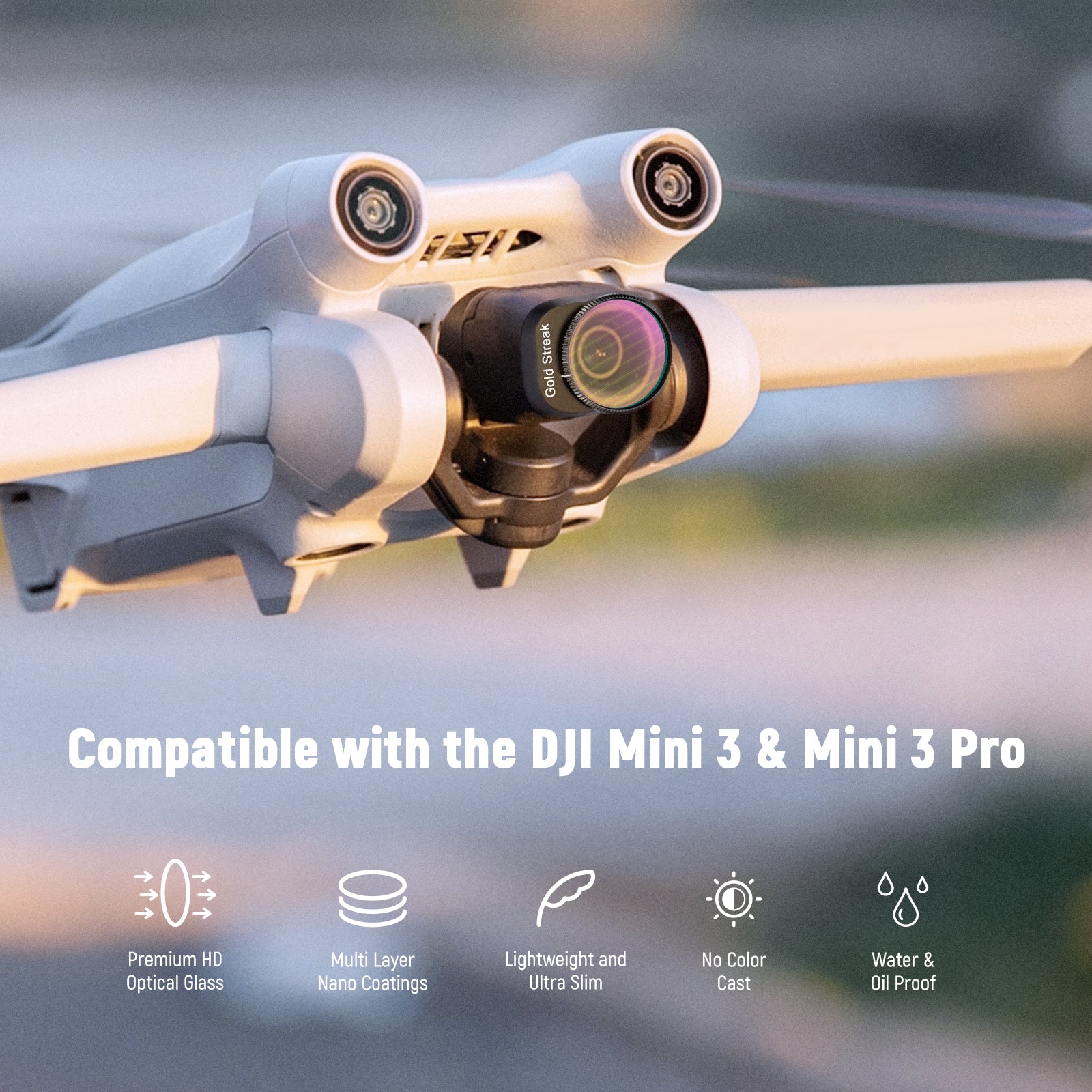 NEEWER FL 29 4-Pack ND & Effect Filter Set Compatible with DJI Mini 3/Mini 3 Pro Drone - Enhance Aerial Photography for Sunny Days & Creative Effects