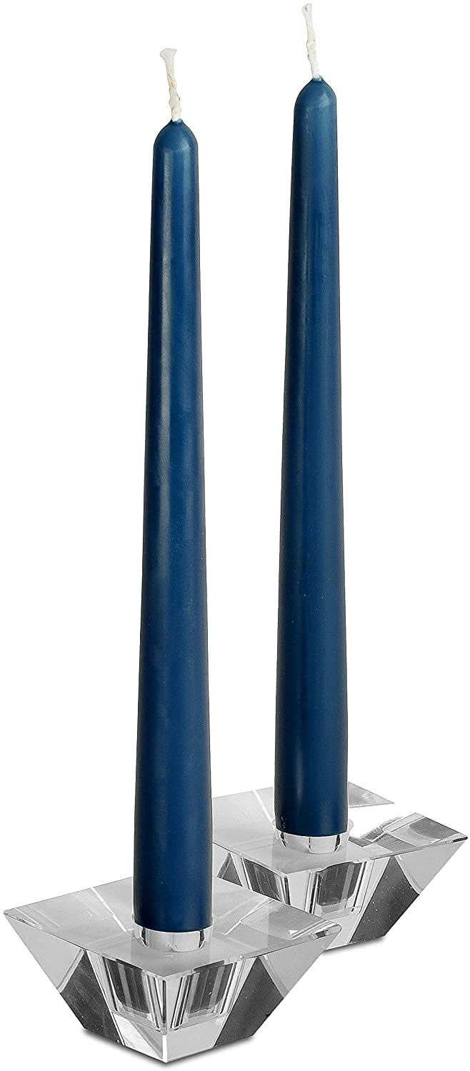 Hyoola 12 Inch Midnight Blue Unscented Dripless Taper Candles Bulk Pack of 96 - Long Lasting 10 Hour Burn Time - Perfect for Weddings, Dinner Parties, and Holiday Decorations