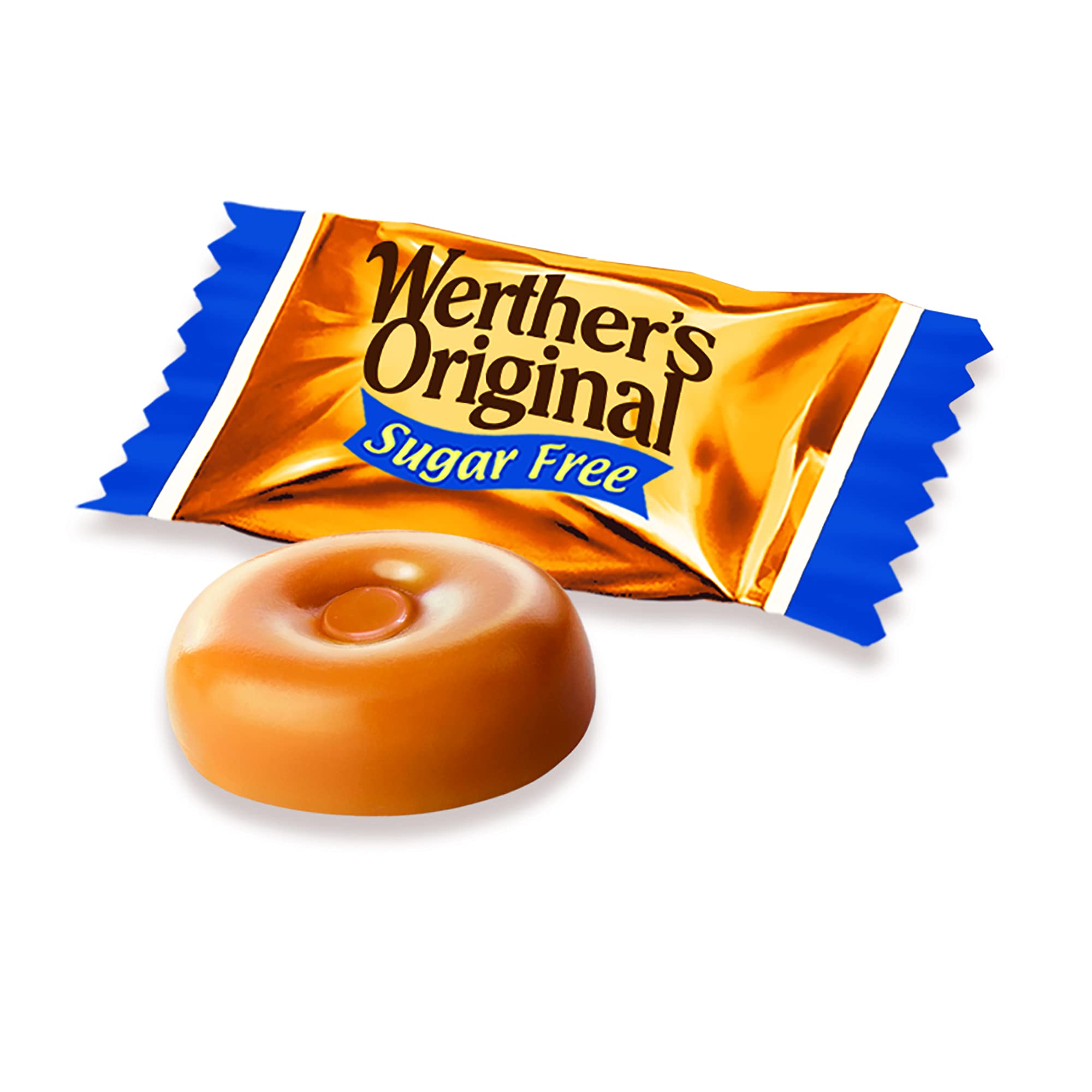 Werther's Original Sugar Free Hard Caramel Candy - 2.75 Oz Bags (Pack of 12) | Low Calorie Keto-Friendly Treat for Office, Travel & Gift Giving
