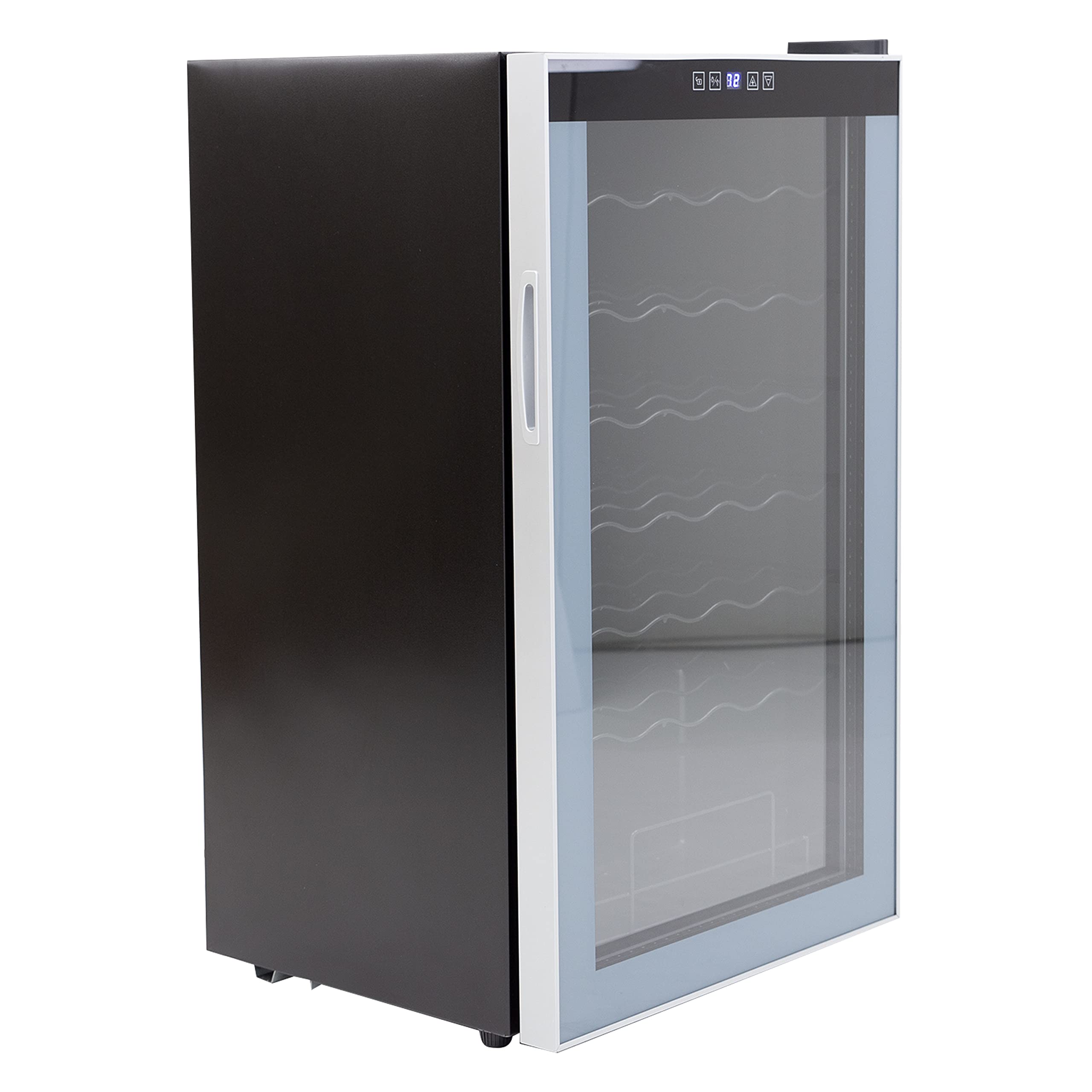 Avanti 34 Bottle Freestanding Wine Cooler with Temperature Control - Single Zone Stainless Steel Wine Refrigerator with Glass Door, Black - Perfect for Home Bars, Restaurants, and Wine Cellars