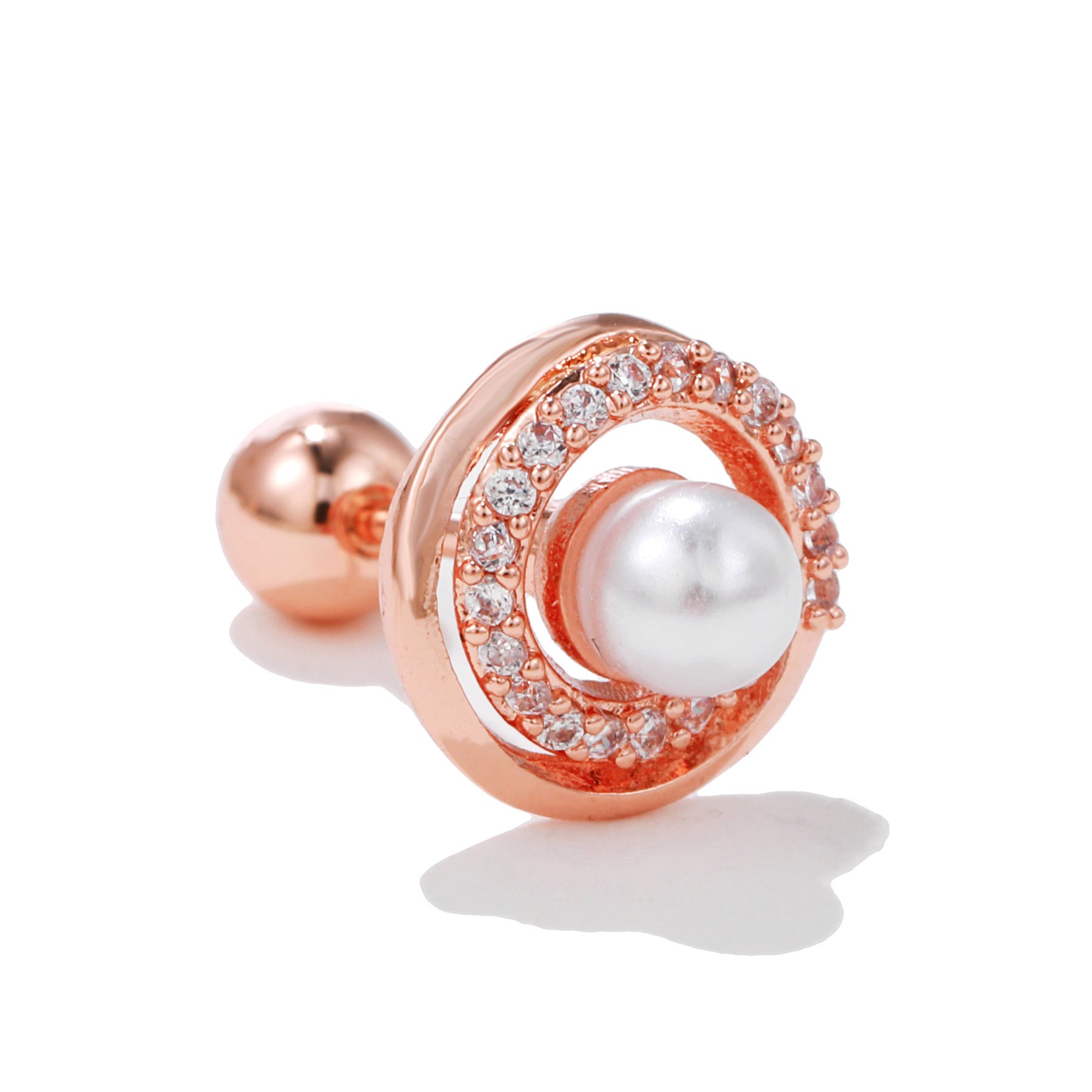 20G Cartilage Pearl Stud Earrings - 14K Gold Plated Daith & Helix Piercing Jewelry for Women | Perfect for Everyday Wear & Special Occasions