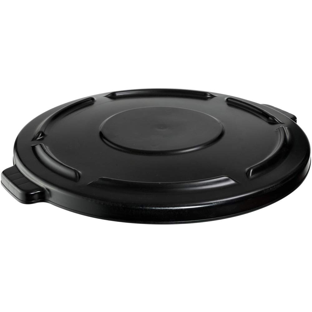 44 Gallon Brute Trash Can Lid - Heavy Duty Plastic Garbage Bin Cover - Black - Perfect for Outdoor, Garage, and Commercial Use