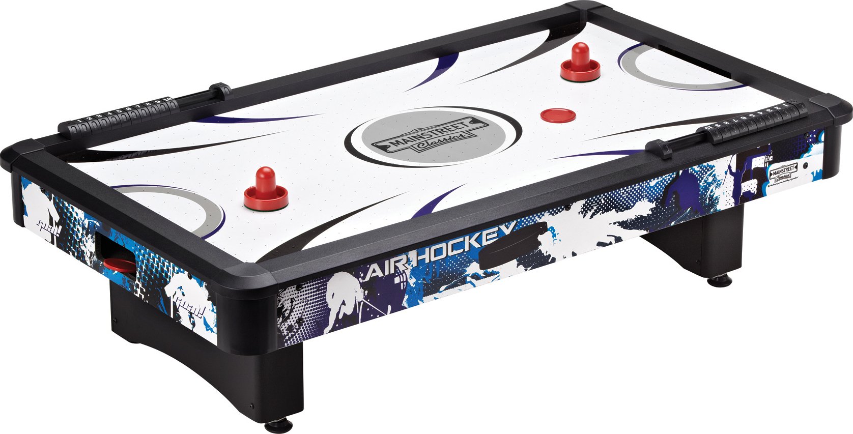 Mainstreet Classics by GLD Products Table Top Air Hockey Game - Compact Indoor Arcade Sports for Kids & Adults - Perfect for Home, Office, and Party Entertainment