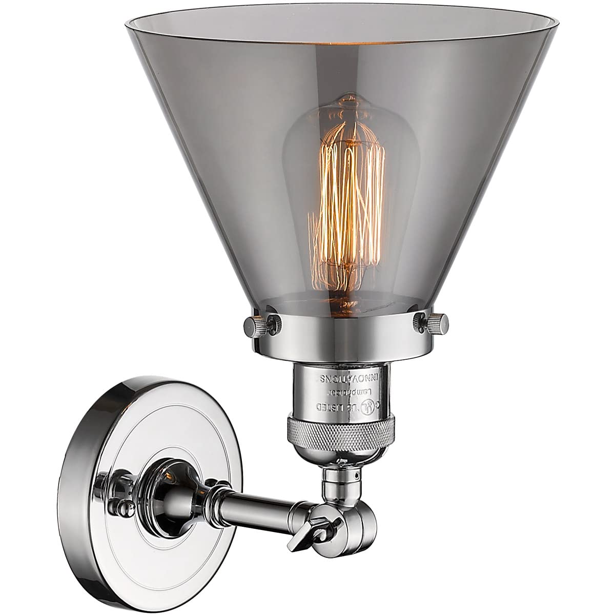 Innovations INNO203-PC-G43-LED Modern Chrome LED Wall Sconce Light Fixture - Energy Efficient Indoor/Outdoor Lighting for Bedroom, Hallway, Porch & Patio