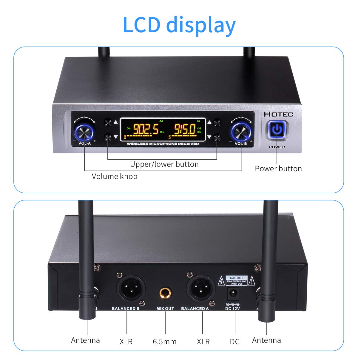 HOTEC UHF Wireless Microphone System - Dual Lapel/Lavalier & Headset Mics for PA, Mixer, Speaker, Karaoke - Ideal for Church Services, Training Sessions, Classroom Teaching & Interviews (H-K25) | Perfect for Worship, Presentations, Public Speaking & Professional Audio Setups