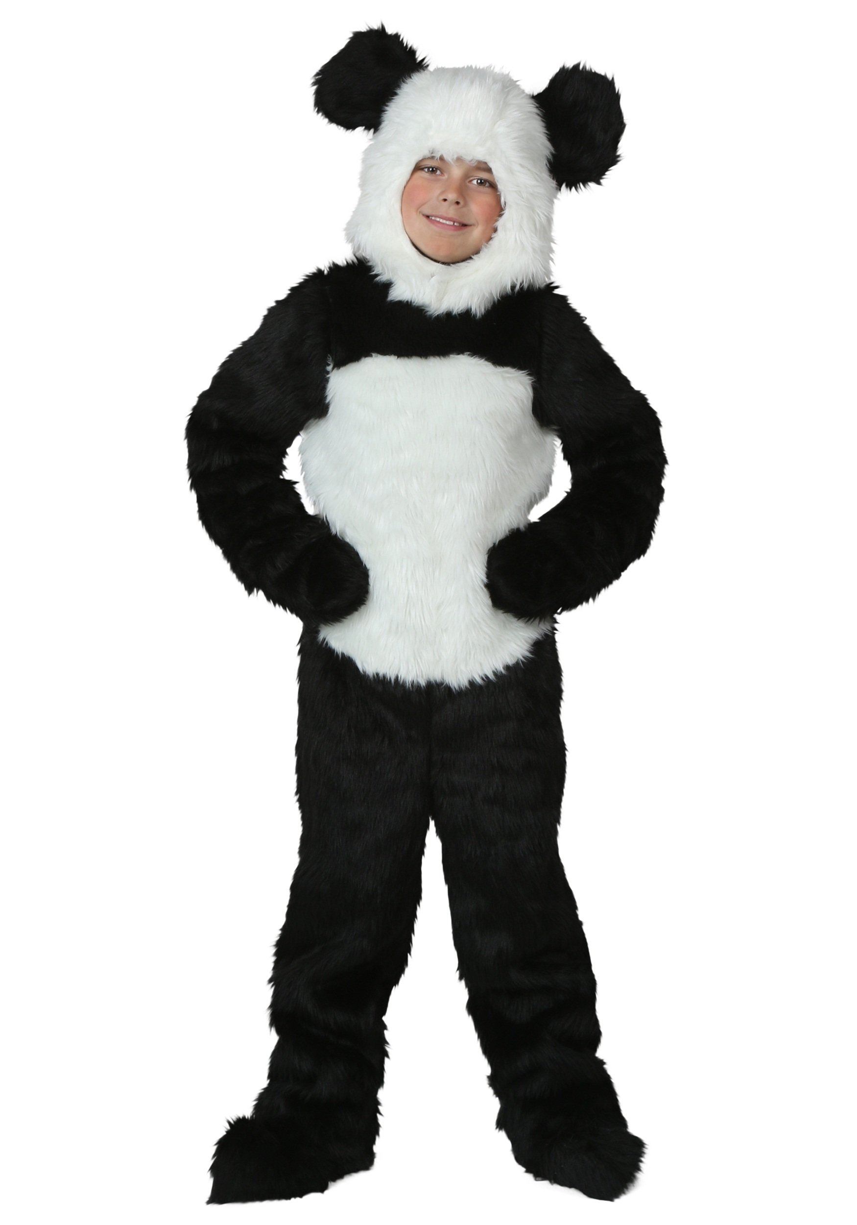 Kids' Deluxe Panda Costume Set - Soft Bodysuit with Mittens, Booties & Adorable Headpiece | Perfect for Halloween, Cosplay & Birthday Parties