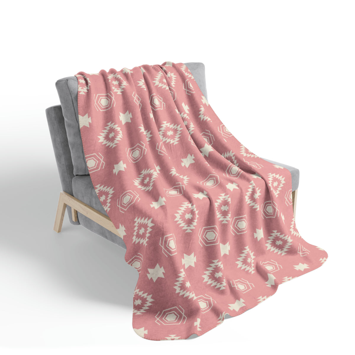 Cozy Sherpa Fleece Blanket - Southwestern Pink Sedona Design, Soft Polyester Throw for Couch, Bed & Sofa - Perfect Gift for Christmas, Birthday & Home Decor