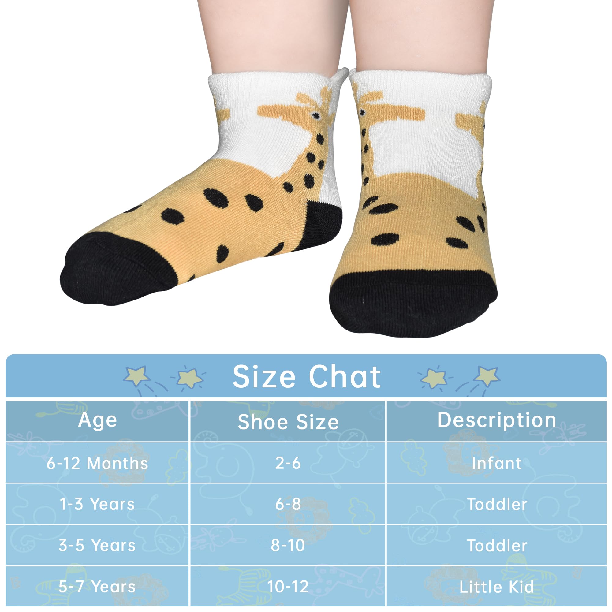 Non-Slip Baby Socks for Toddlers 0-7 Years - 12 Pairs Gripper Ankle Socks for Boys & Girls | Perfect for Playtime, Daycare & First Steps
