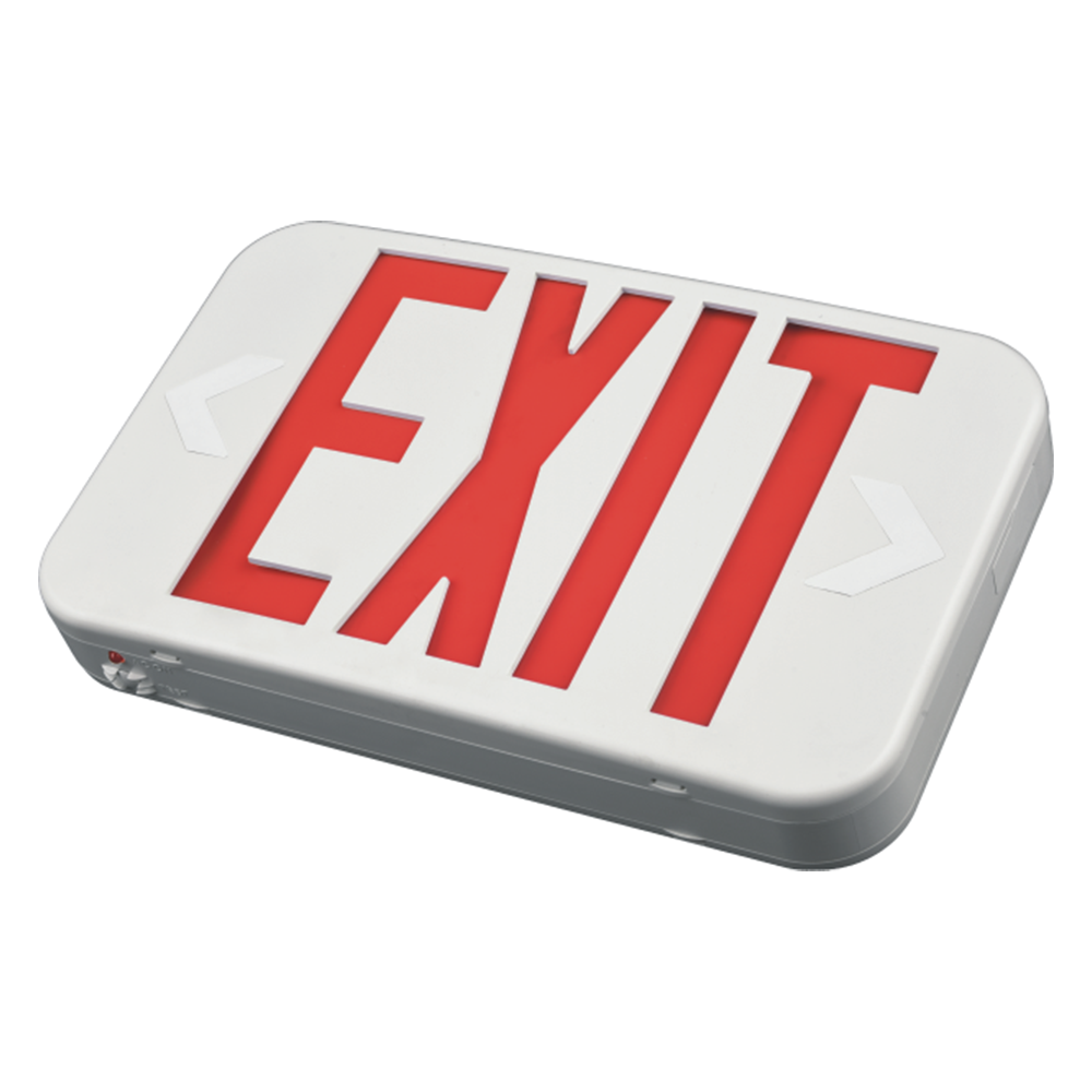 Konlite LED Exit Sign - Red or Green Letter Selectable, Double/Single Sided, 90 Min Battery Backup, 120V/277V - Ideal for Commercial Buildings, Warehouses & Emergency Exits