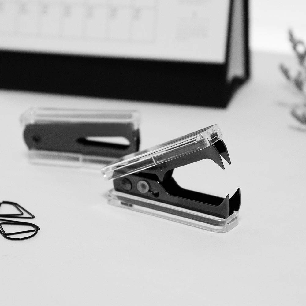 Premium Acrylic Gold Scissors & Staple Remover Set - Office & Craft Supplies for Paper Cutting, Document Editing, Scrapbooking (Black)