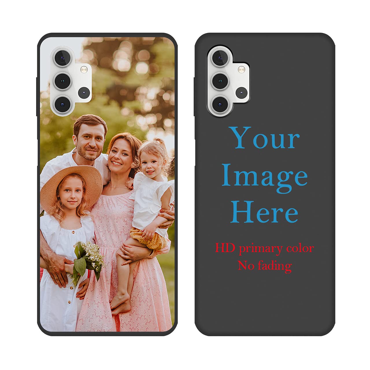 Custom Samsung Galaxy A32 5G Phone Case - Personalized Photo & Text Name - Anti-Scratch Shock-Resistant Soft TPU Protective Cover (Black) - Perfect for Everyday Use, Travel & Gifts