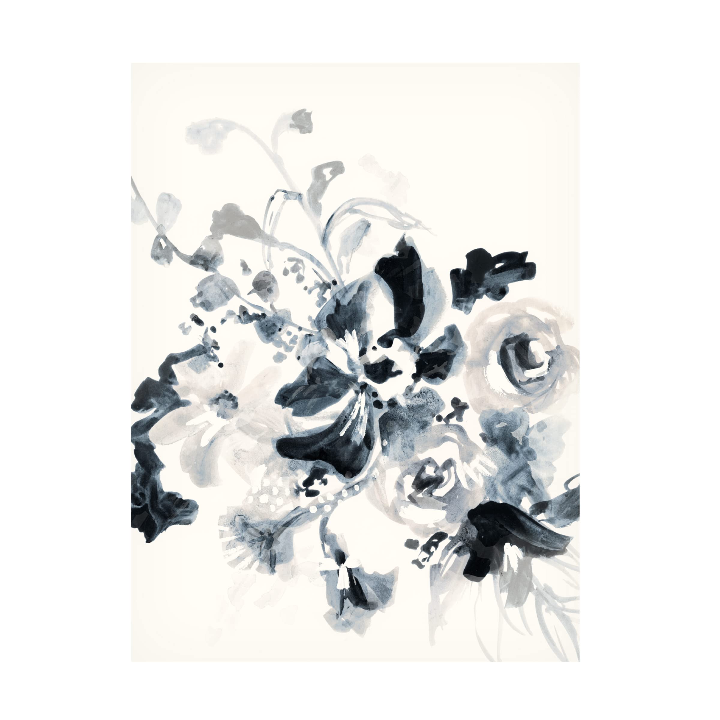Victoria Barnes 'Floral Entanglement I' Canvas Wall Art Print - Modern Floral Home Decor for Living Room, Bedroom & Office - Ready to Hang Framed Painting