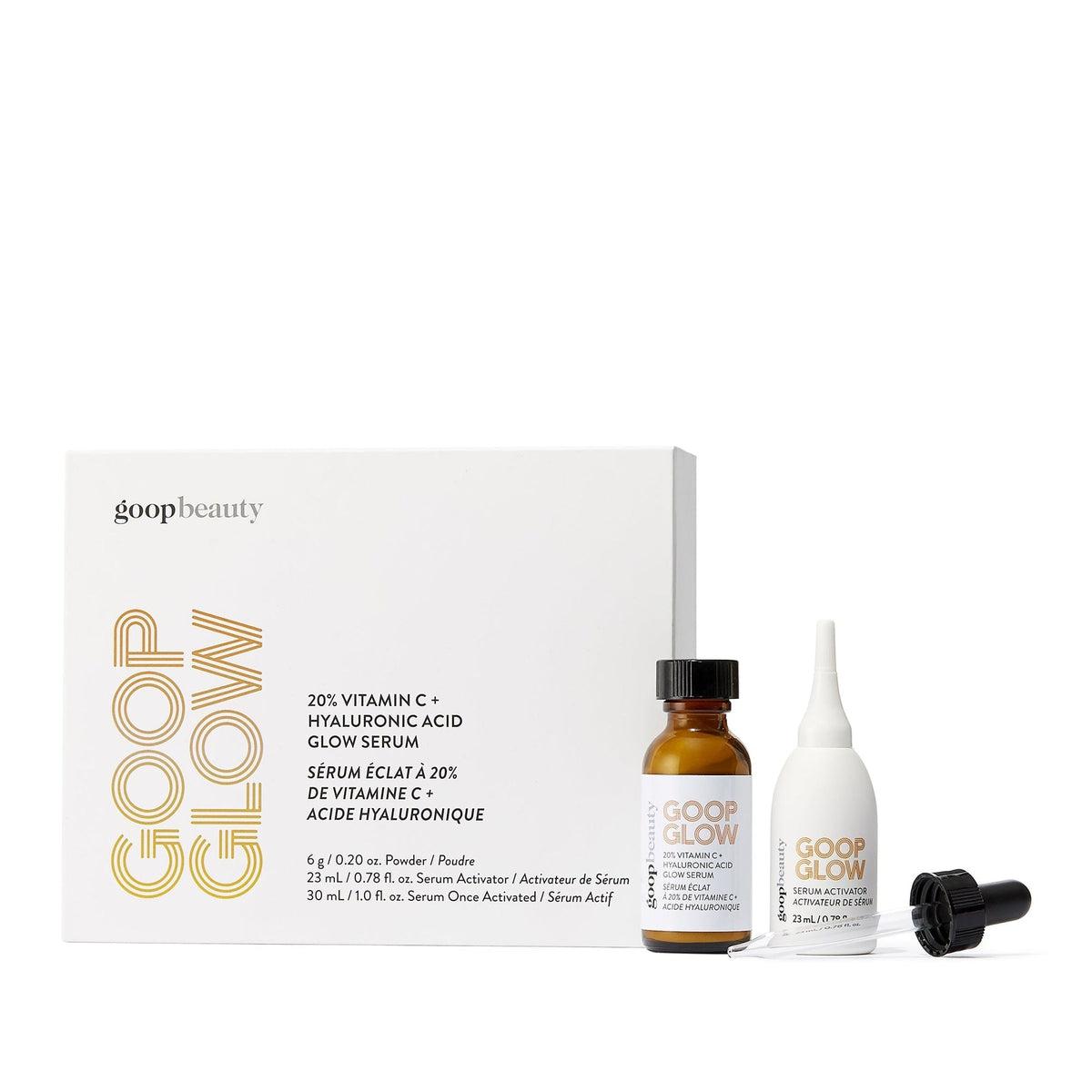 GOOPGLOW 20% Vitamin C + Hyaluronic Acid Face Serum for Brightening & Hydration - Anti-Aging Glow Treatment for Day & Night Skincare Routine