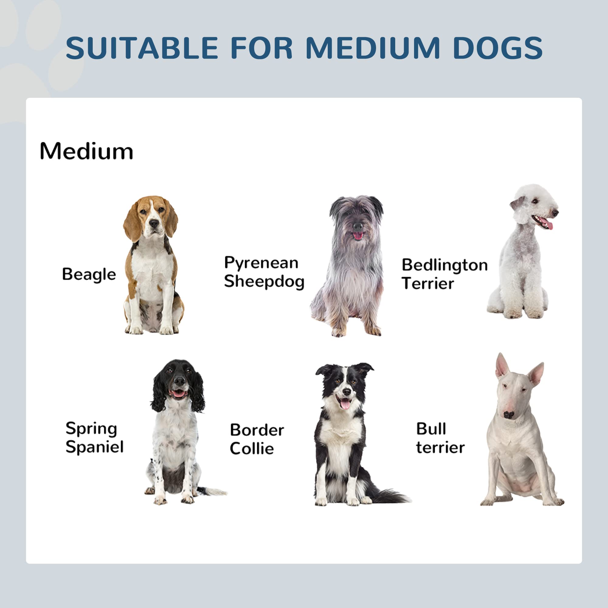 **PawHut Elevated Double Stainless Steel Dog Bowls - Heavy Duty Raised Pet Food & Water Dish - 10.5
