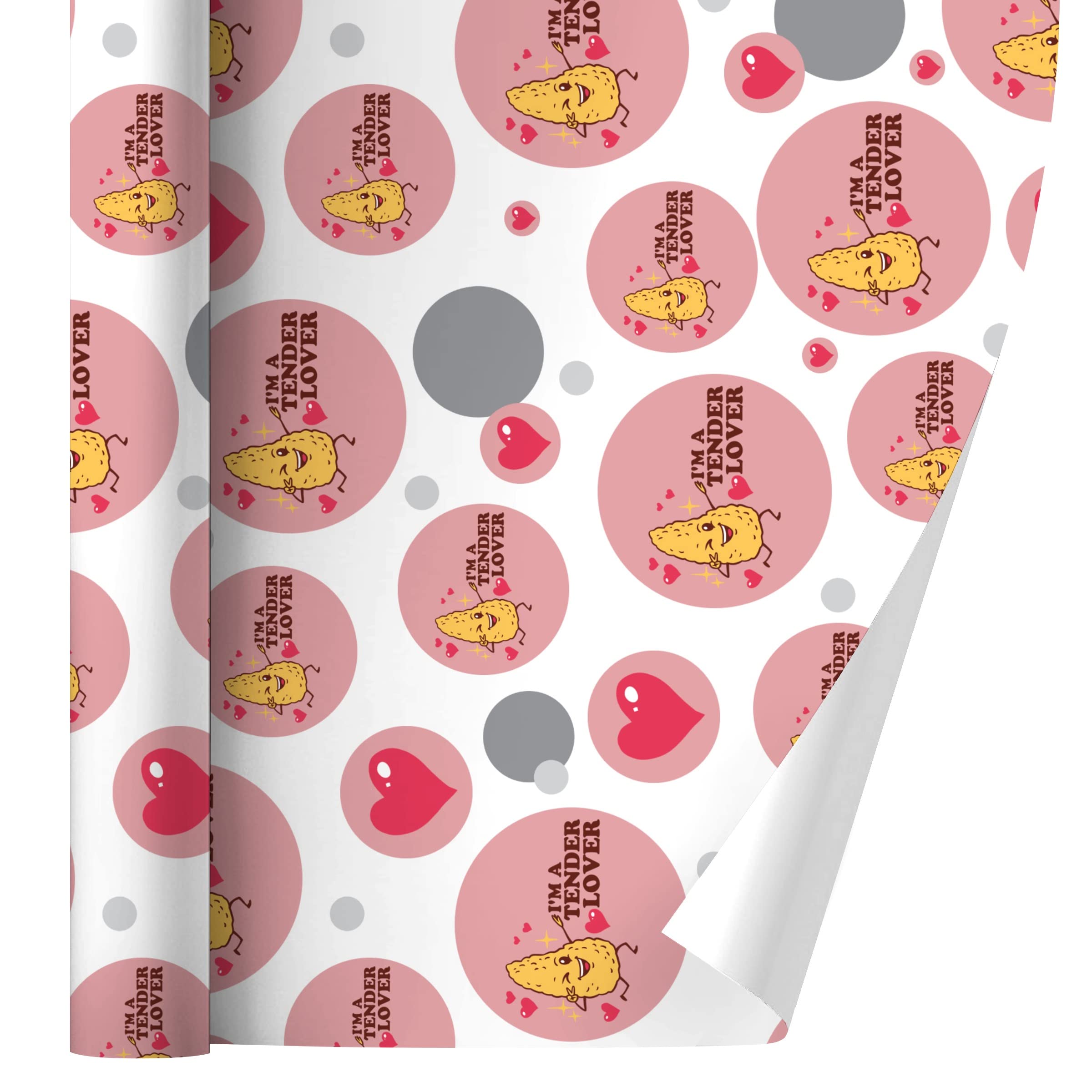 Funny Chicken Nugget Wrapping Paper Roll - 'I'm a Tender Lover' Humorous Gift Wrap for Birthdays, Parties & Gag Gifts | GRAPHICS & MORE