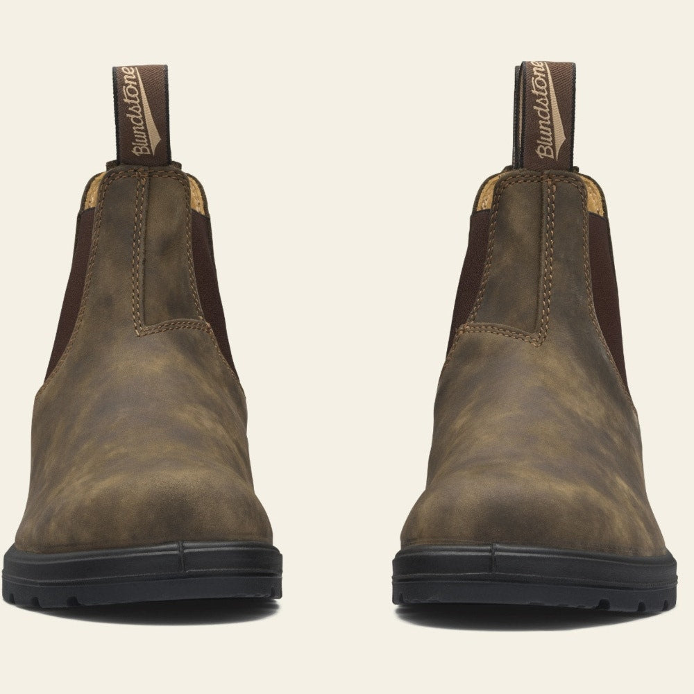 Blundstone Classic 585 Chelsea Boots - Rustic Brown Leather Ankle Boots for Men & Women | Waterproof & Comfortable for Outdoor, Work & Casual Wear