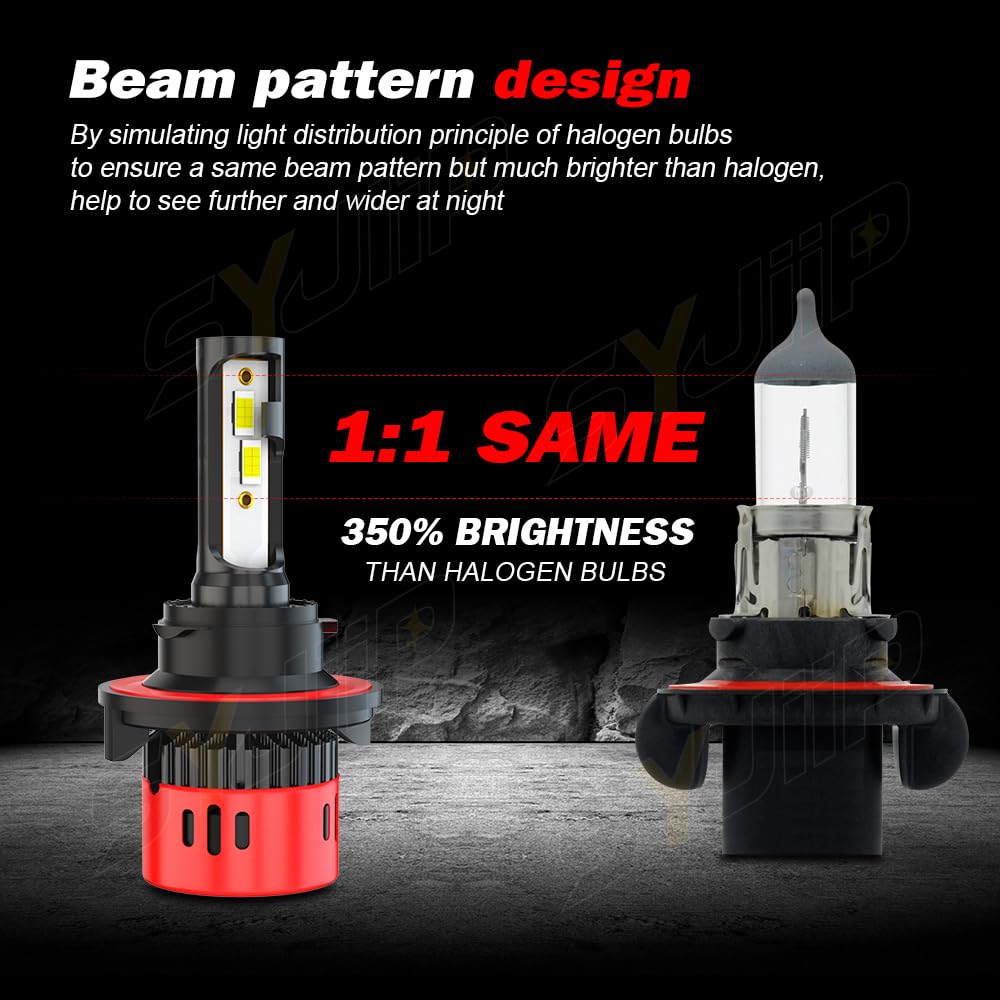 Ford F150 F250 F350 Headlight Bulbs & Fog Lights Combo - H13/9008 Hi/Lo Beam + 9145/9140 - 6000K Cool White - Plug & Play - Pack of 4 (2004-2020 Models) - Perfect for Night Driving & Off-Road Adventures