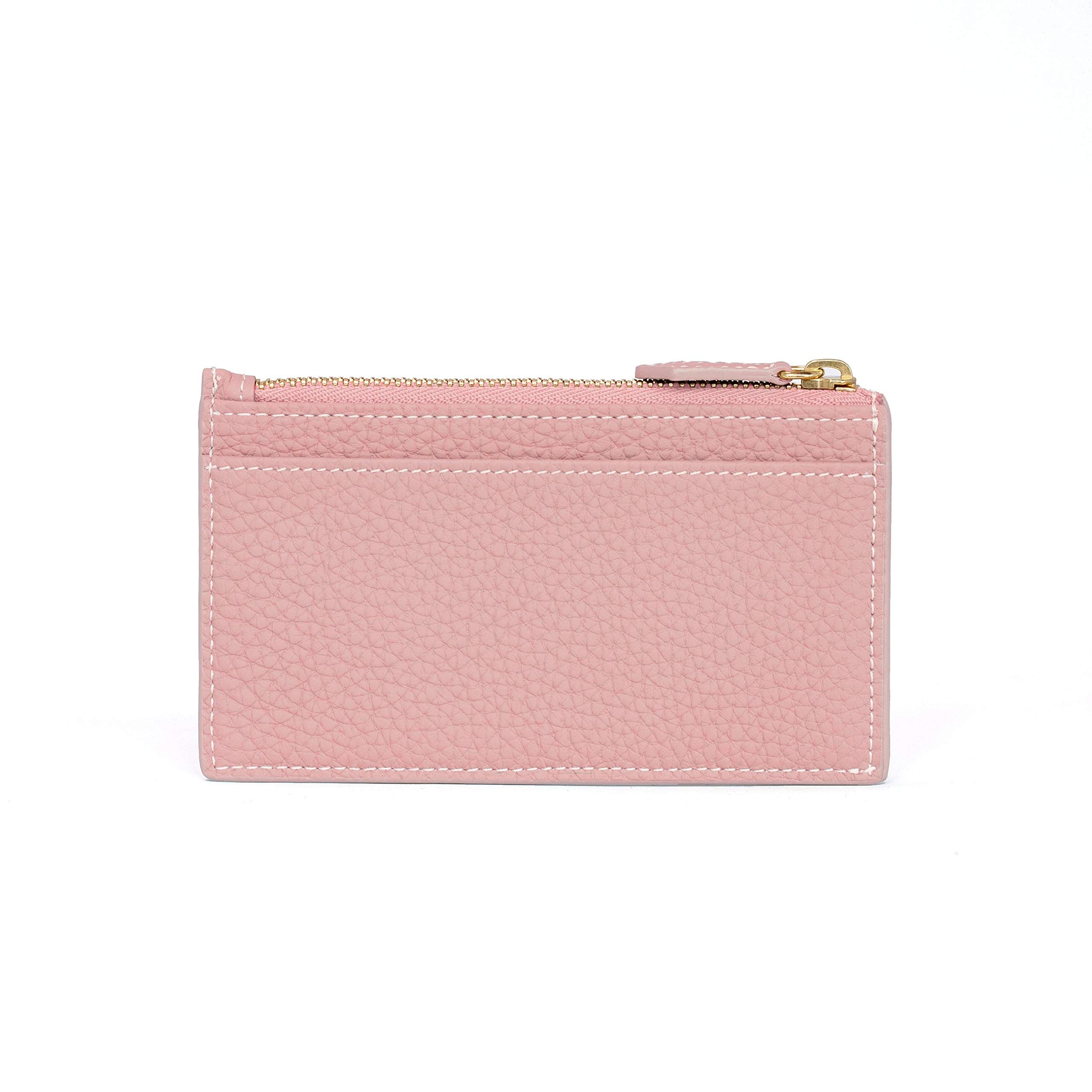 BONAVENTURA Mini Zip Card Holder Wallet with Gusset - Slim RFID Blocking Leather Wallet for Men & Women - Perfect for Travel, Business, and Everyday Use