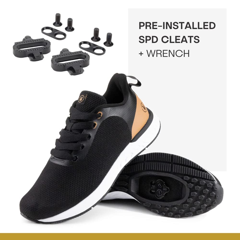 Tommaso Men's SPD Cycling Shoes for Indoor & Road Biking - Comfortable Walkable Gravel Bike Shoes with Pre-Installed Cleats - Perfect for Spin Class, Commuting & Outdoor Cycling Adventures