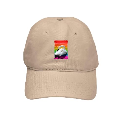 Khaki - Rainbow Swan Cap