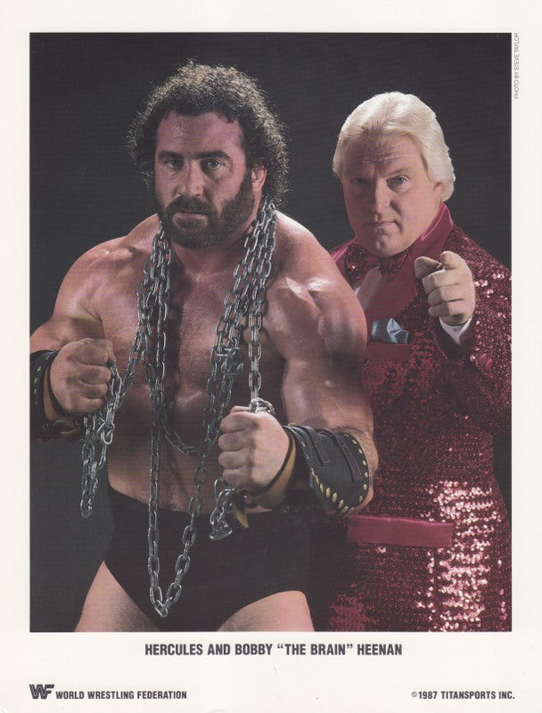 1987 Hercules with Bobby Heenan Wrestling Action Figure - Vintage WWF Collectible Toy for Display & Play