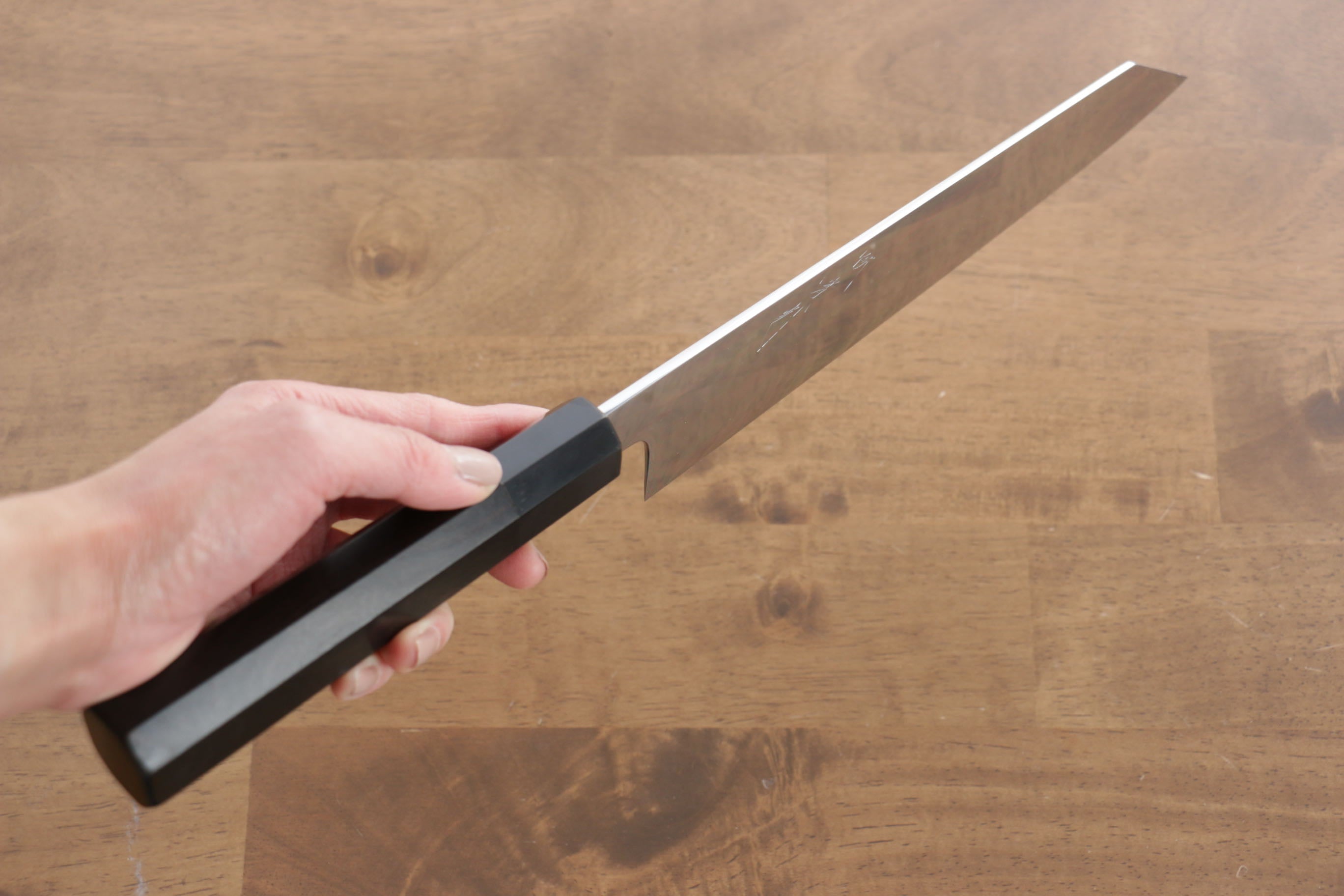Premium Jikko Honyaki White Steel No.3 Kiritsuke Gyuto Knife 240mm - Mirror Polished Blade with Ebony Wood Handle - Perfect for Sushi, Sashimi & Japanese Cuisine Preparation