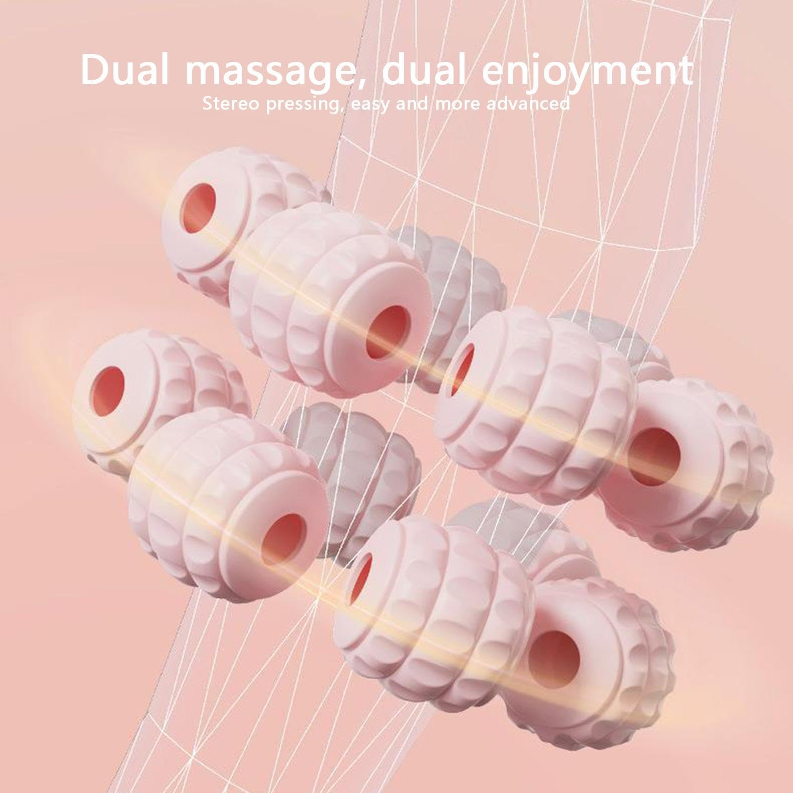 2 Pack Manual Massage Roller - Deep Tissue Muscle Massager for Legs, Feet & Back Pain Relief - Handheld Massage Tool with Ergonomic Handle for Sports Recovery & Relaxation - Perfect for Athletes, Office Workers & Home Use