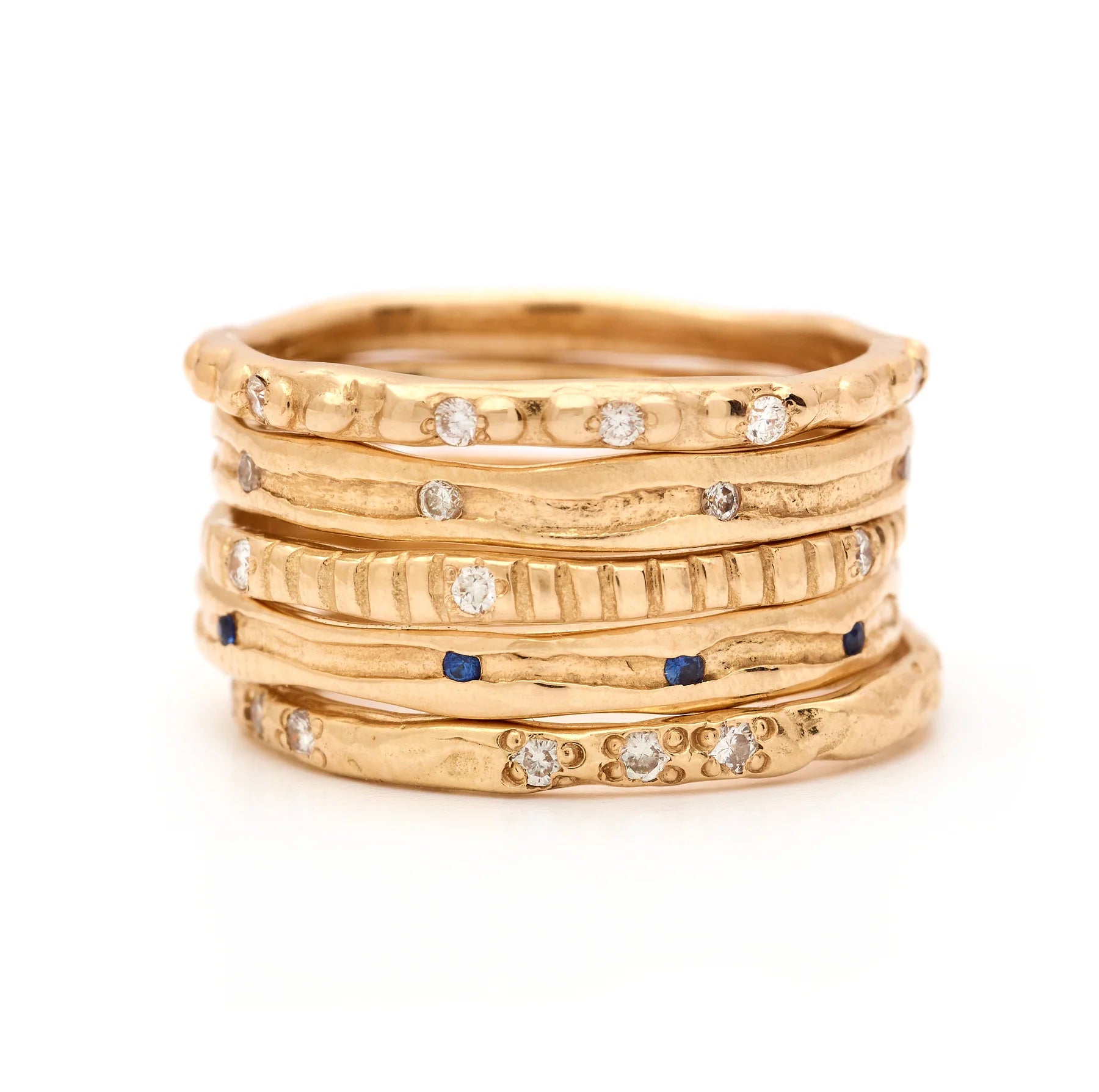 9 Diamond Dotty Ring for Women - Elegant Stackable Band for Engagement, Anniversary & Everyday Wear