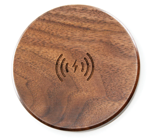 Premium IQ Wireless Charger Pad with Fast Charging - Genuine Wood Design for iPhone, Samsung & Qi-Enabled Devices - Perfect for Home, Office & Nightstand Charging