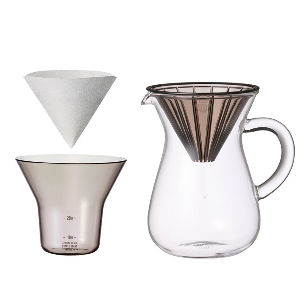 KINTO SCS 27643 Coffee Carafe Set - 2 Cups, BPA-Free Plastic, Microwave & Dishwasher Safe - Perfect for Home, Office & Gifting - Ideal for Coffee, Tea & Hot Beverages