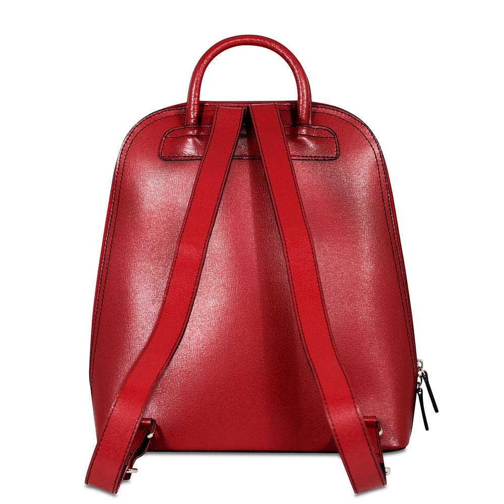 Jack Georges Chelsea Angela Small Backpack #5835 (Red) - Stylish & Compact Women's Leather Backpack for Work, Travel & Everyday Use