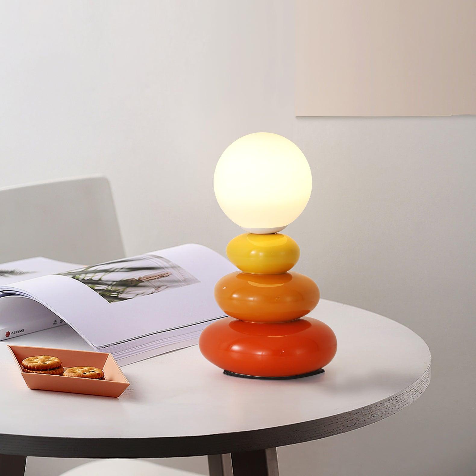 Triple Gourd Table Lamp - Modern Handcrafted Ceramic Nightstand Light for Bedroom, Living Room & Office Decor - Perfect for Ambient Lighting and Home Styling