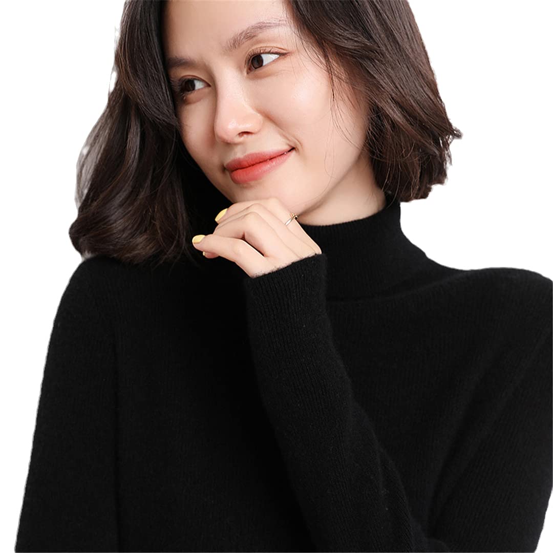 Luxury 100% Cashmere Turtleneck Sweater for Women - Soft Wool Knit Pullover, Slim Fit Winter Jumper, Korean Style | Perfect for Autumn, Winter & Holiday Outfits